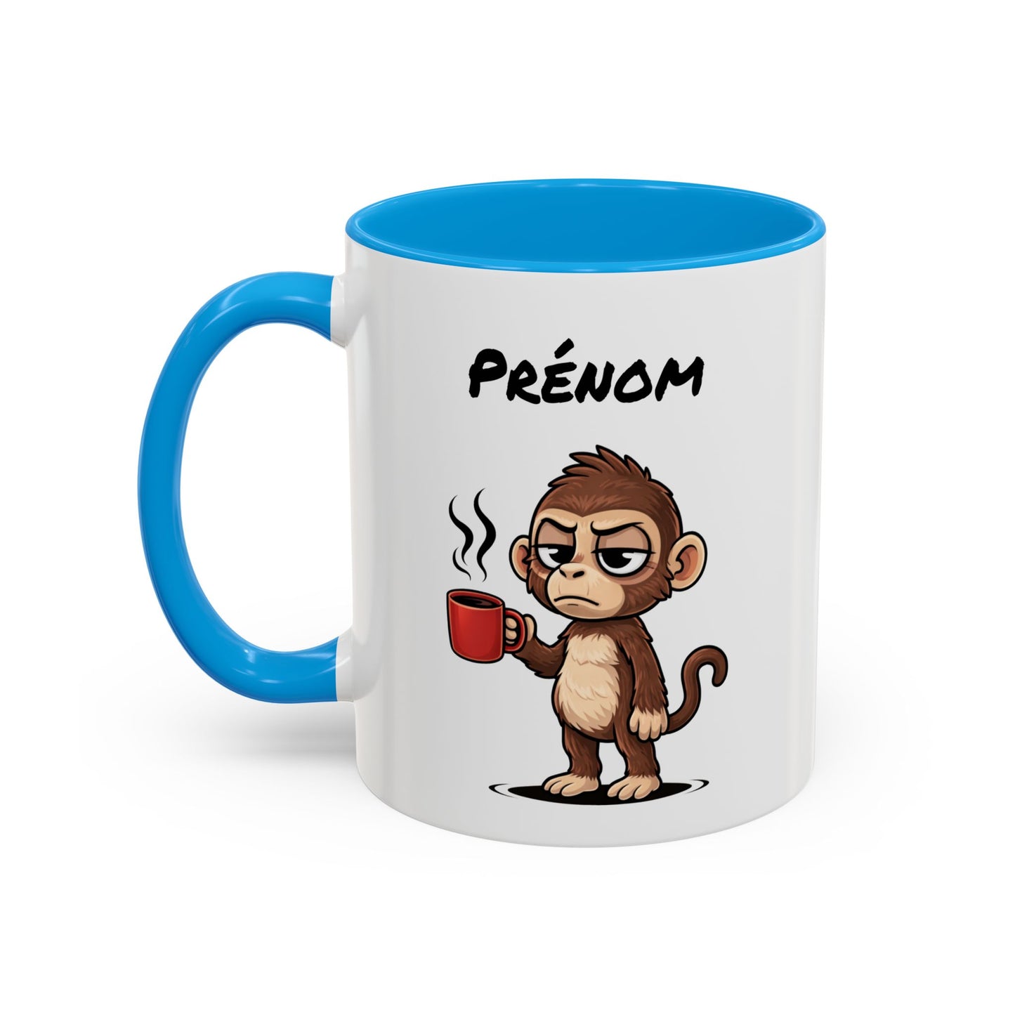 Mug Singe Fatigué Personnalisable 325ml – Tasse Café Humour Animal Drôle Réveil Difficile Bureau Travail
