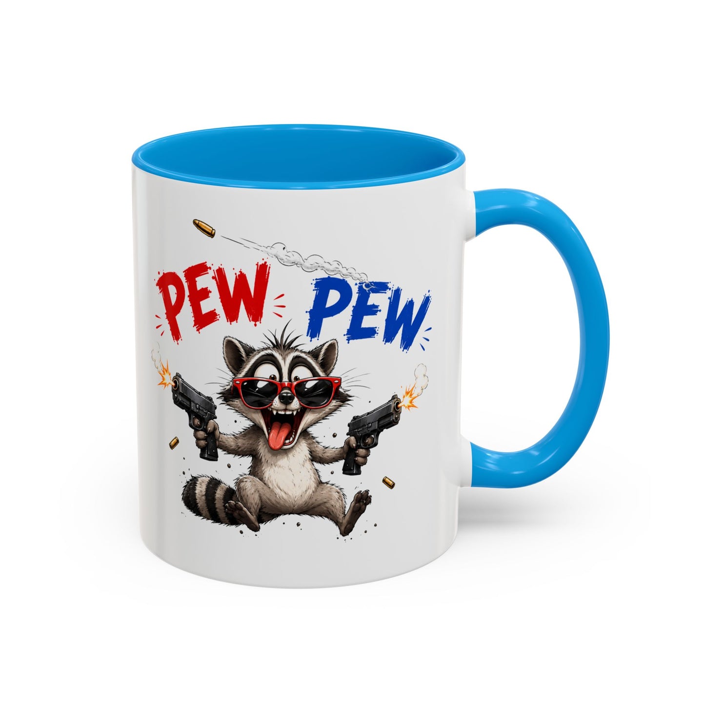 Tasse Pew Pew – Mug  Animal Raton Laveur Humour – Cadeau Drôle Homme Femme 325ml