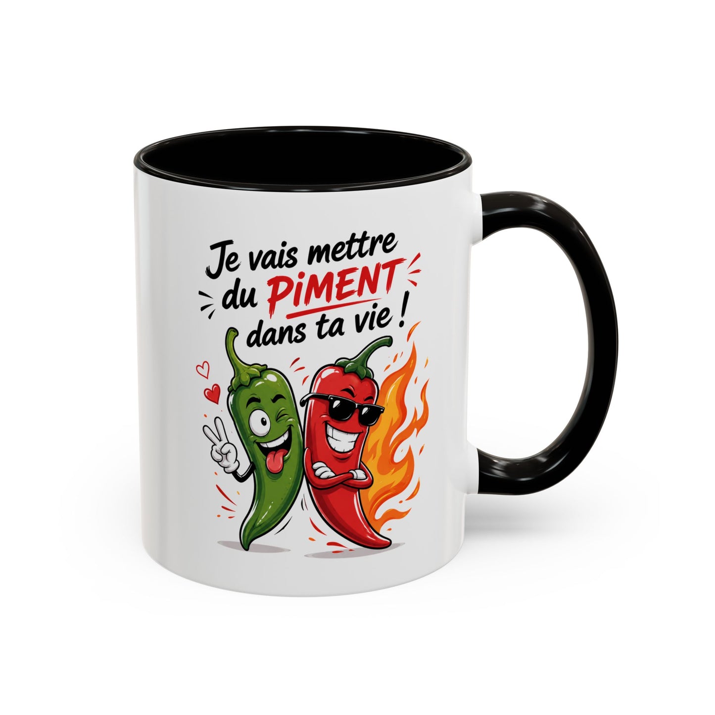 Mug Je Vais Mettre du Piment dans ta Vie – Tasse Humour Piment – Cadeau Drôle et Original Homme Femme Noir Bleu Rouge