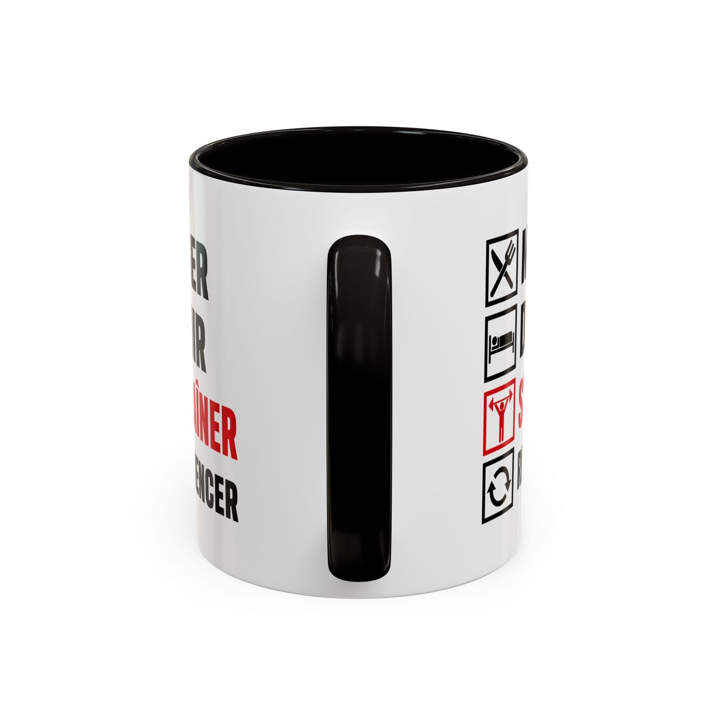 Mug Musculation Fitness – Tasse Sport Entraînement – Cadeau Original Homme et Femme, Passion Salle Noir Bleu Rouge