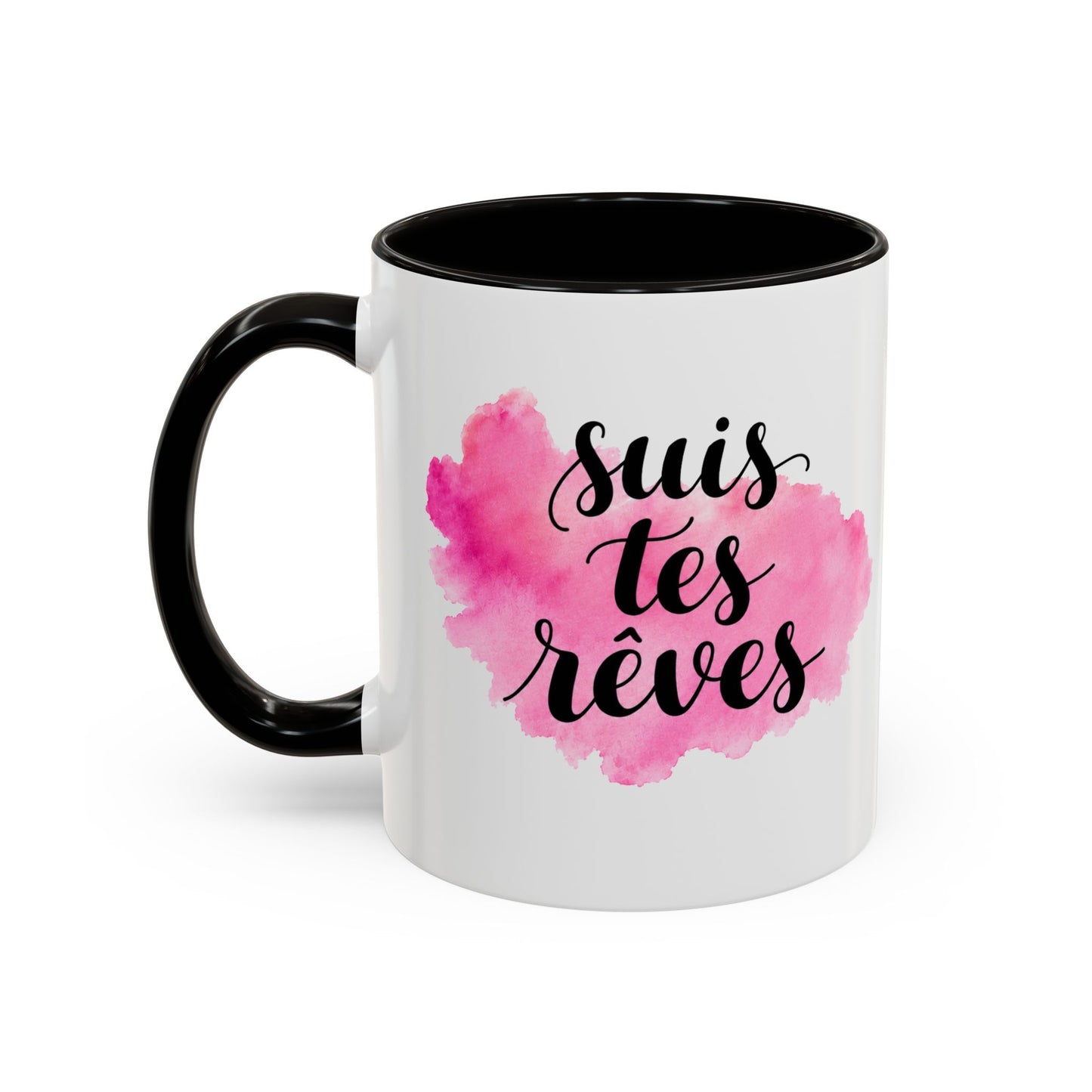 Mug Femme Motivation – Tasse Inspirante Aquarelle Rose – Cadeau Original Positif, Encouragement Réussite Noir Bleu Rouge