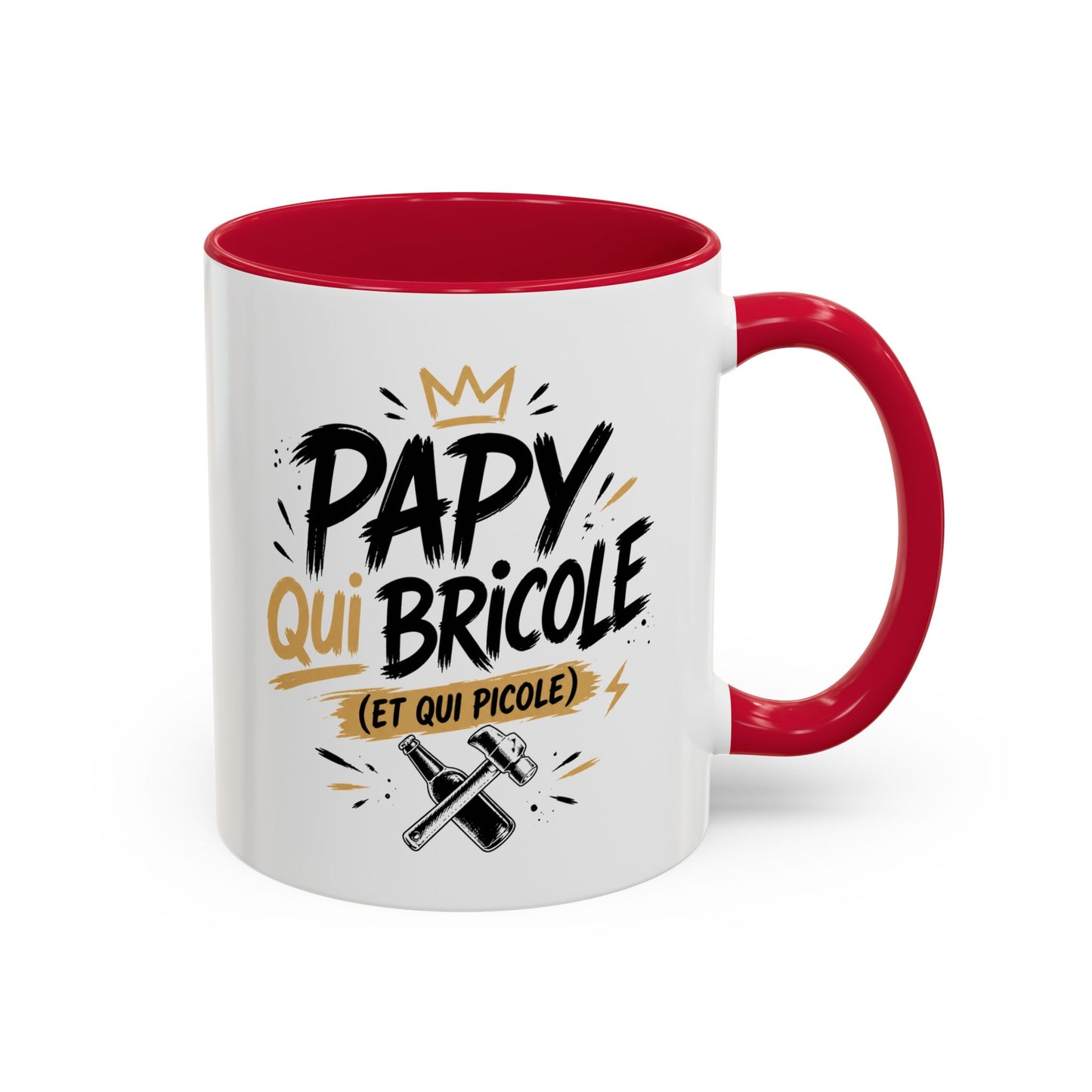 Mug Papy Humour Bricoleur – Tasse “Papy qui bricole et qui picole” – Cadeau Original Homme Papy 325ml