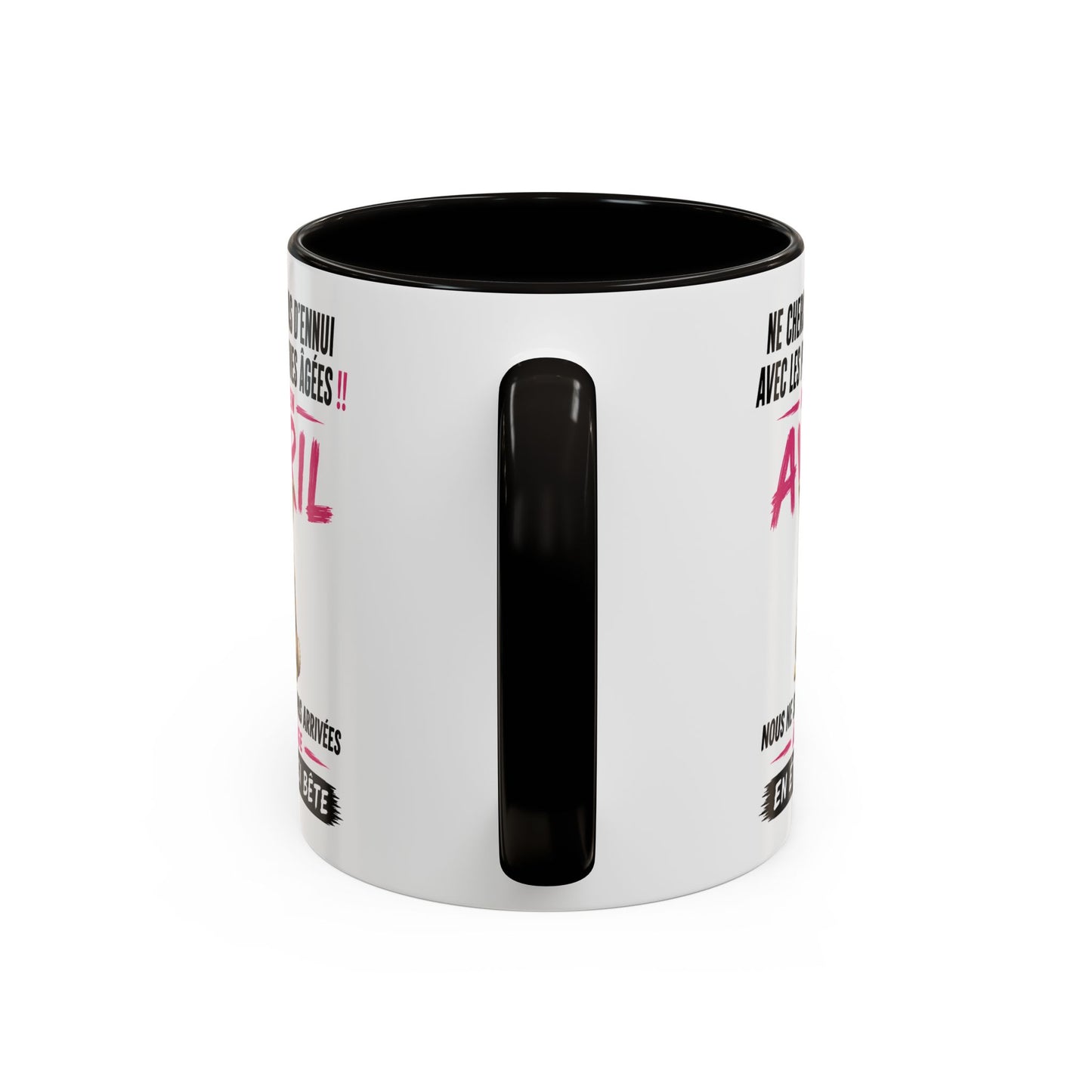 Tasse Humour Personnes Nées en Avril – Mug Lapin Drôle Senior Retraité – Cadeau Anniversaire Homme Femme 325ml