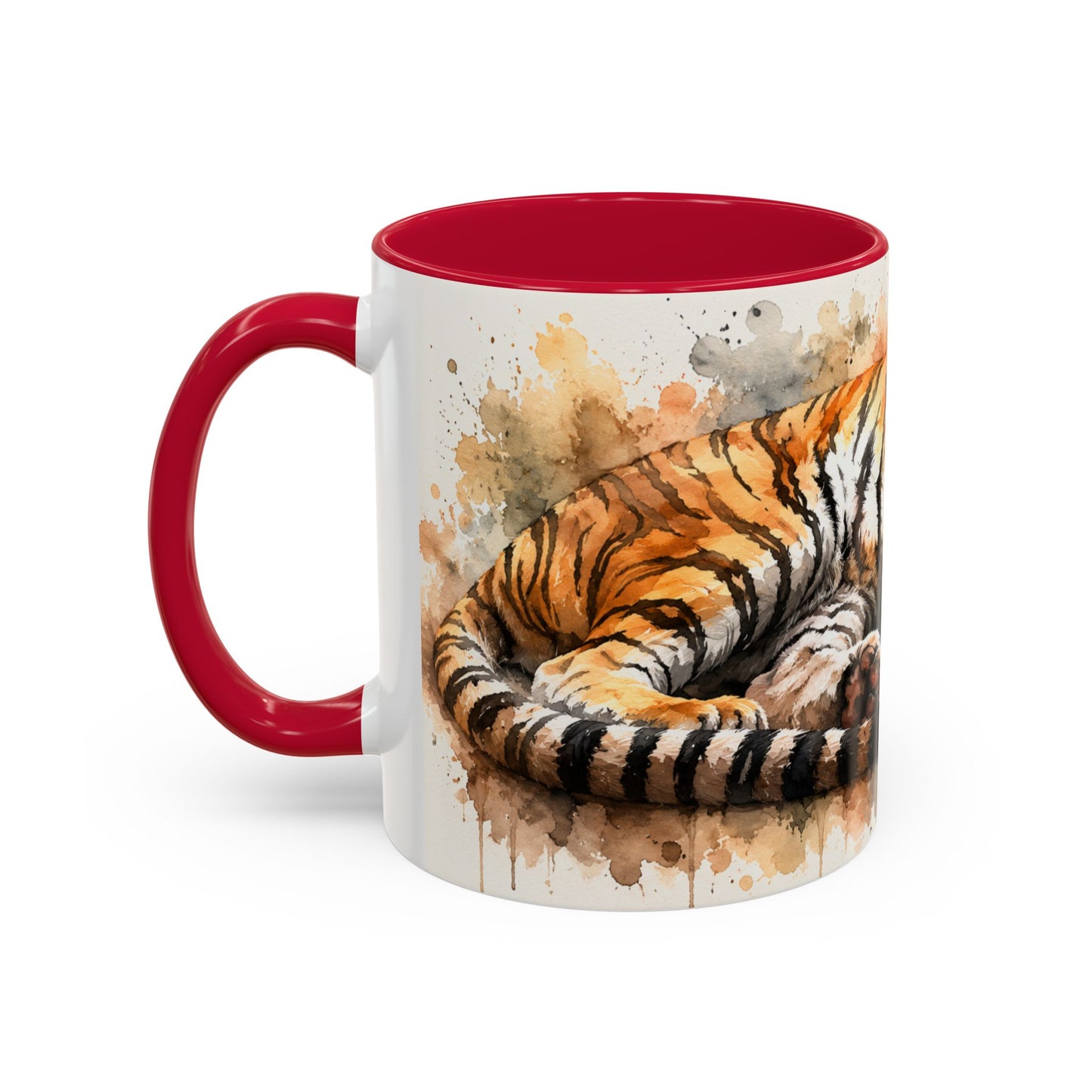 Tasse Tigre Aquarelle – Mug Tigre Endormi Relaxant – Cadeau Animal Sauvage Homme Femme 325ml