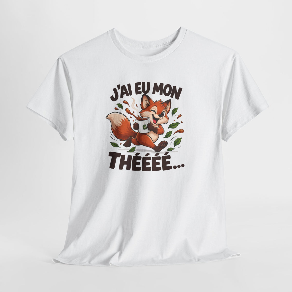 Tee Shirt Thé Homme Femme – J’ai Eu Mon Thé – T-Shirt Humour Renard Amoureux du Thé Cadeau Original