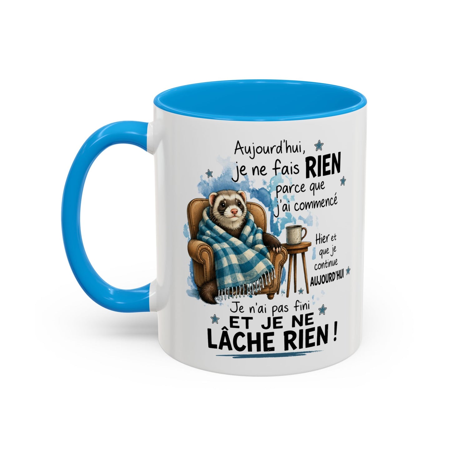 Tasse Furet Homme et Femme – Mug Humour Fatigue Paresse Repos – Cadeau Original Amusant pour Collègue Ami 325 ml
