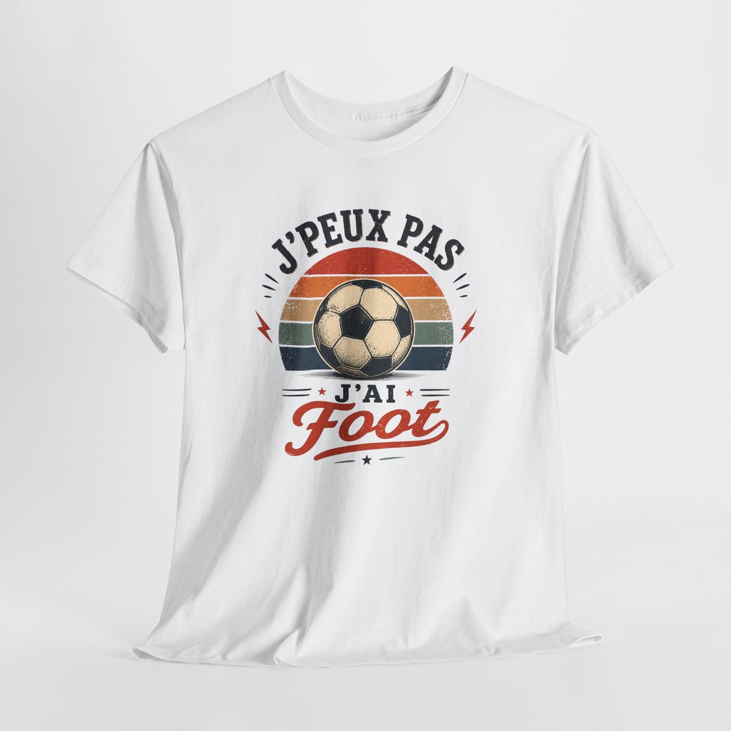T-Shirt Football Homme Femme – J’Peux Pas J’Ai Foot – Tee Shirt Ballon Football Vintage Supporter Joueur Entraînement Match Cadeau Passion Football