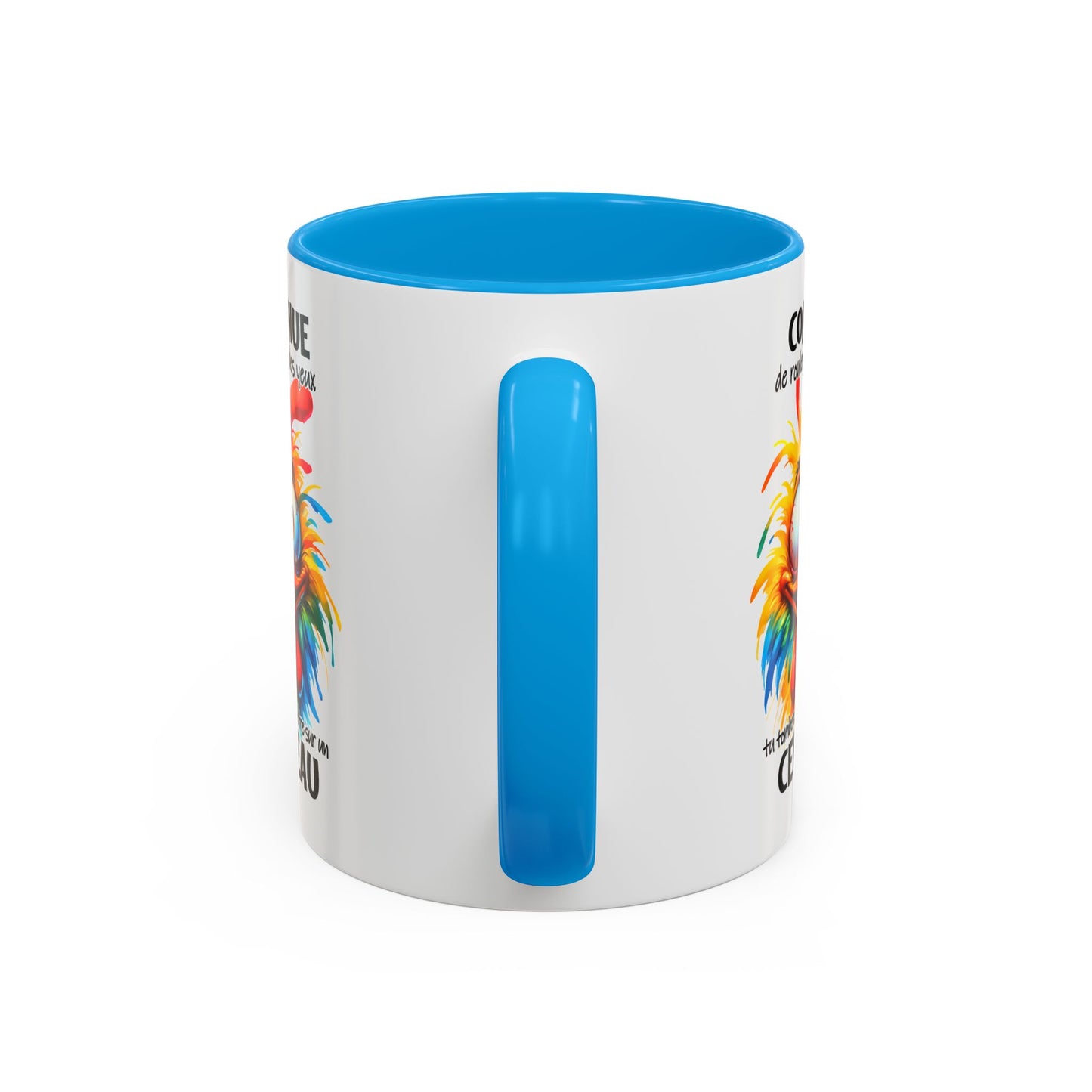 Tasse Continue De Rouler Des Yeux Tu Tomberas Peut-Être Sur Un Cerveau – Mug Humour Drôle Cartoon 325ml