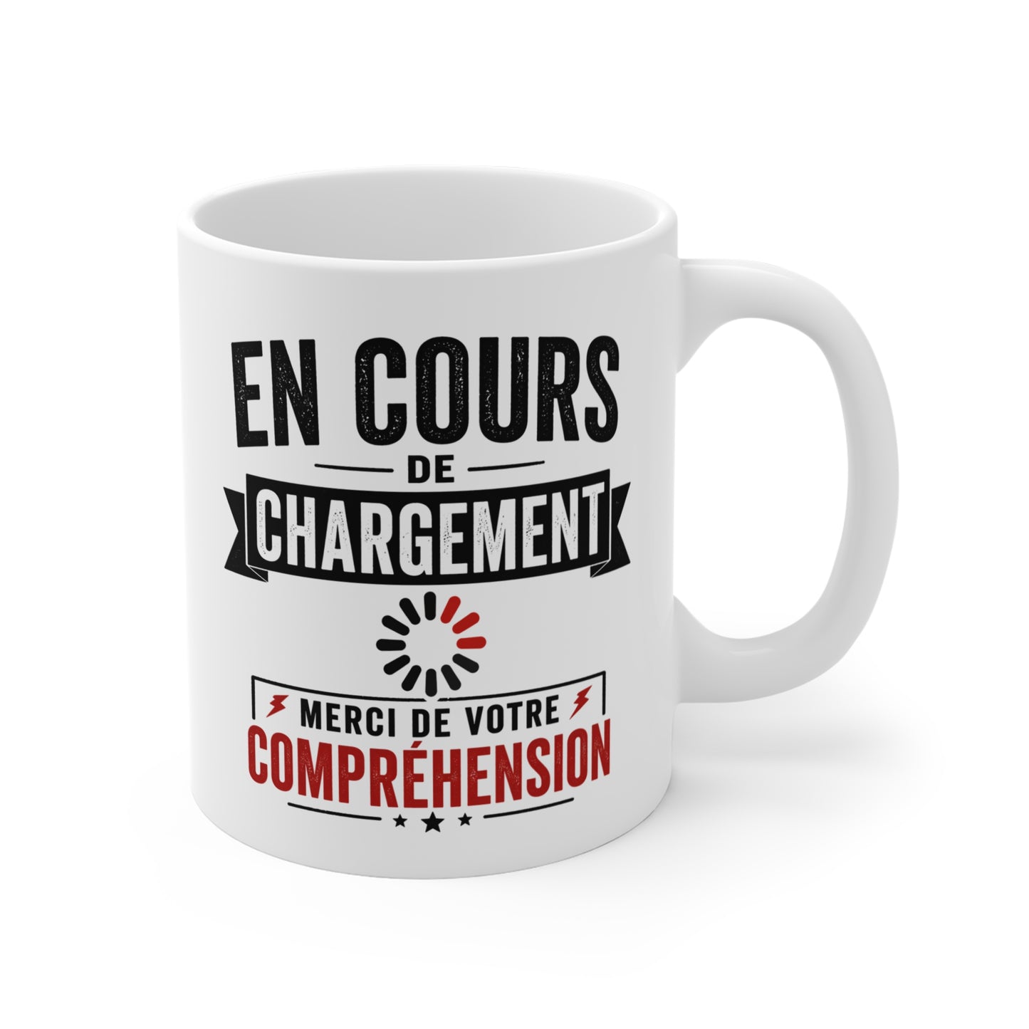 Tasse En Cours De Chargement Merci De Votre Compréhension – Mug Humour Fatigue Vintage – Cadeau Drôle Homme Femme 325ml