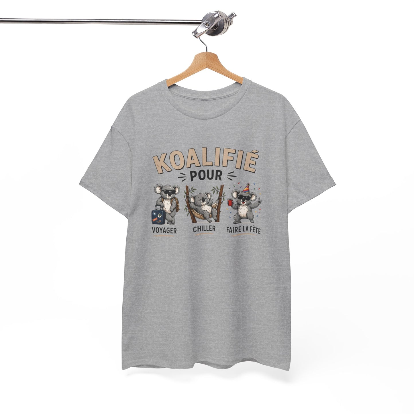 T-Shirt Koalifié Pour Voyager Chiller Faire La Fête – Tee Shirt Humour Vacances Koala Cool – Cadeau Original Homme Femme Été