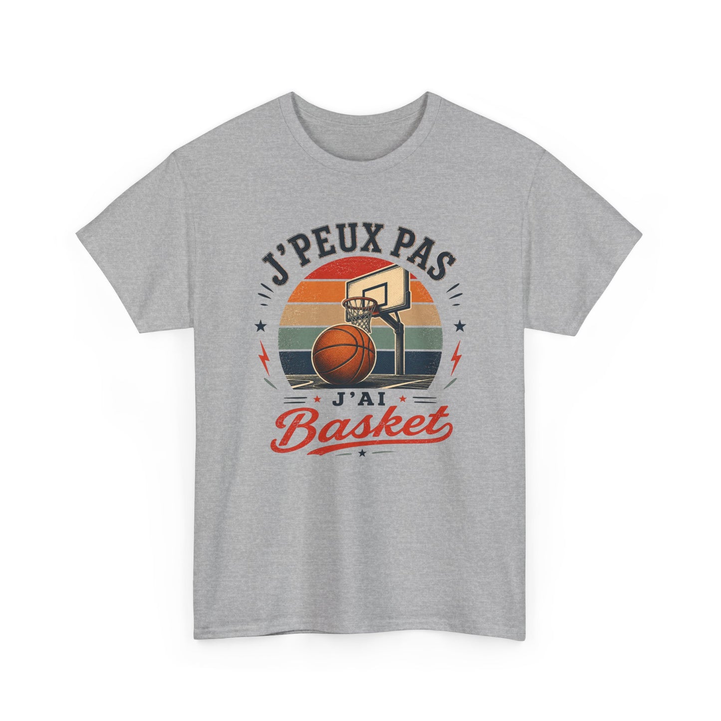 T-Shirt Basket Homme Femme – J’Peux Pas J’Ai Basket – Tee Shirt Basketball Vintage Joueur Basketteur Sport Équipe Terrain Panier Cadeau Passion Basket