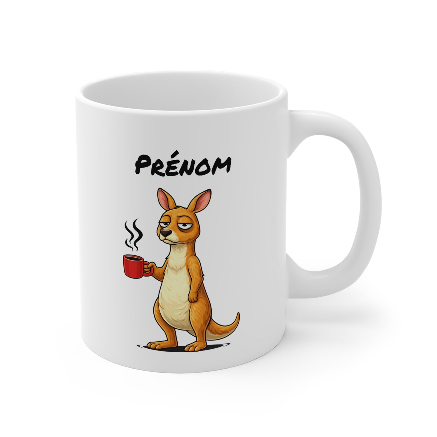 Mug Kangourou Personnalisable 325ml – Tasse Café Humour Fatigue Matin Drôle Cadeau Original