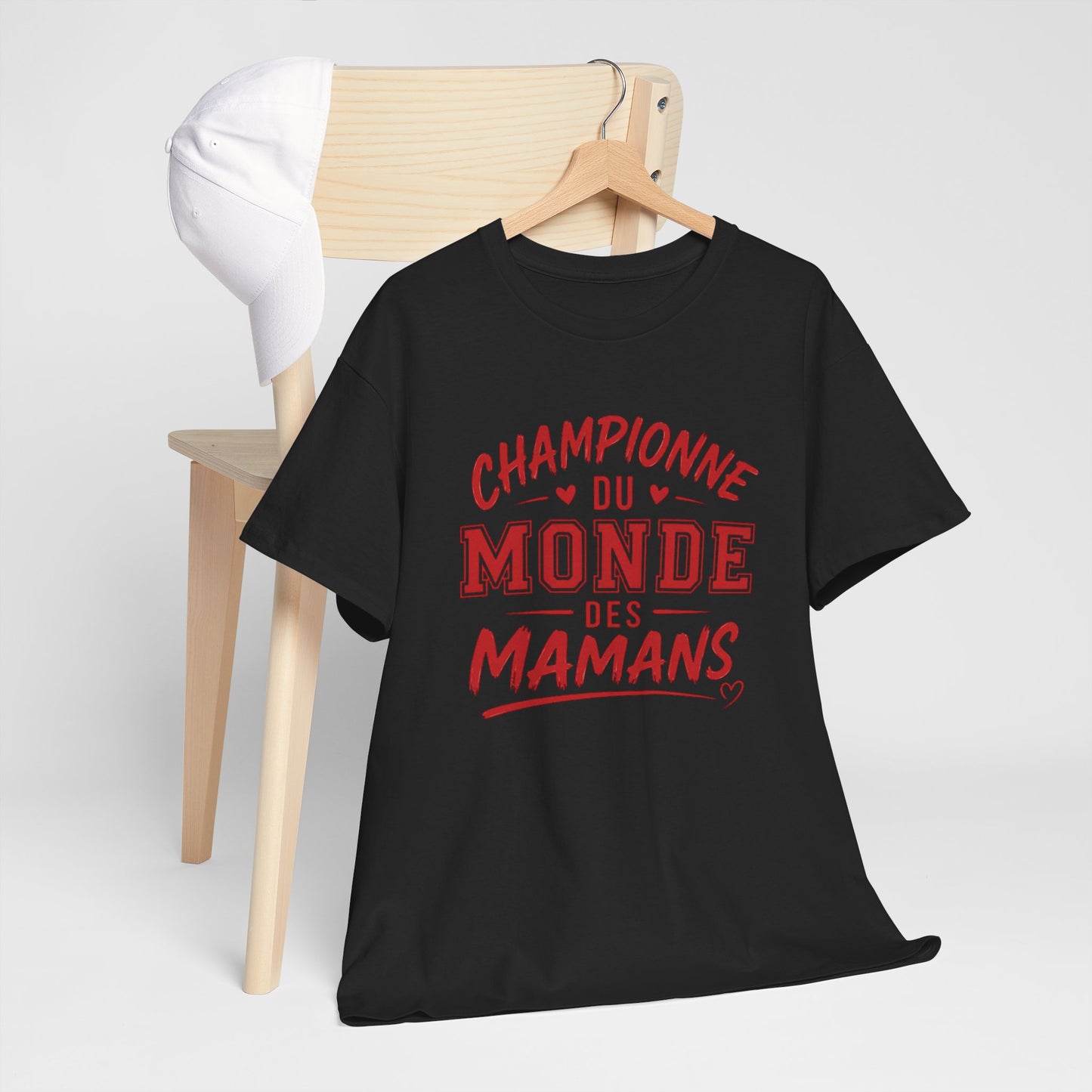 T-Shirt Maman Humour – Championne du Monde des Mamans – Tee Shirt Femme Cadeau Maman