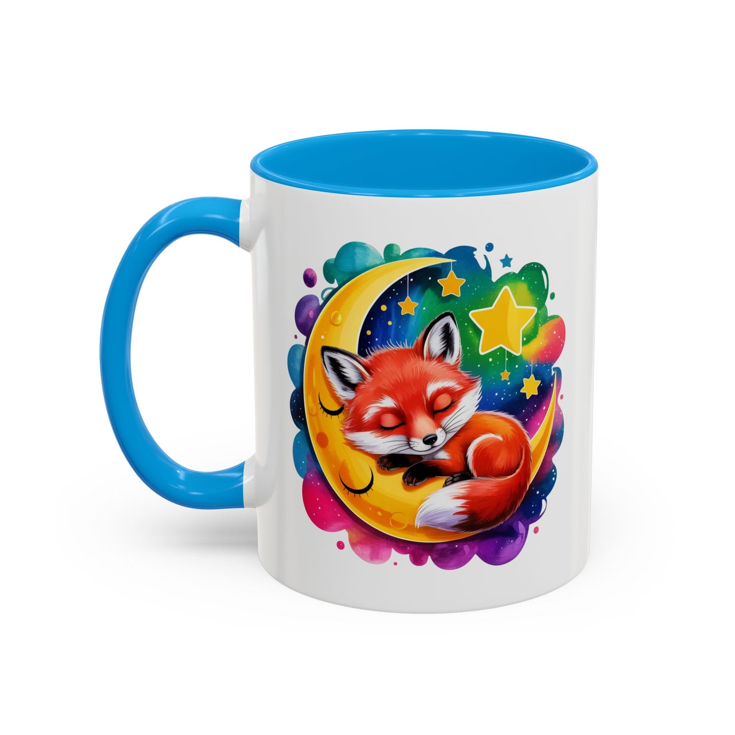 Mug Renard sur la Lune – Tasse Nuit Étoilée Kawaii – Cadeau Mignon et Relaxant – Céramique 325ml