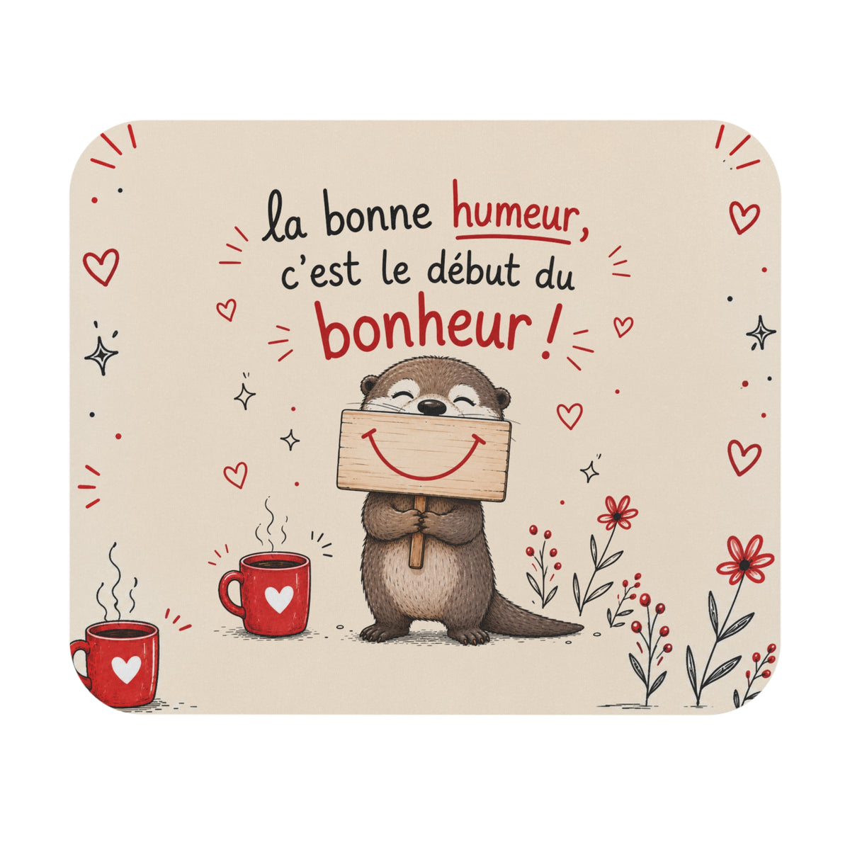 Tapis de Souris 22x18 cm Alerte Aujourd’hui a Été Annulé Retournez au Lit – Loutre au Lit – Cadeau Humour Fatigue Sieste
