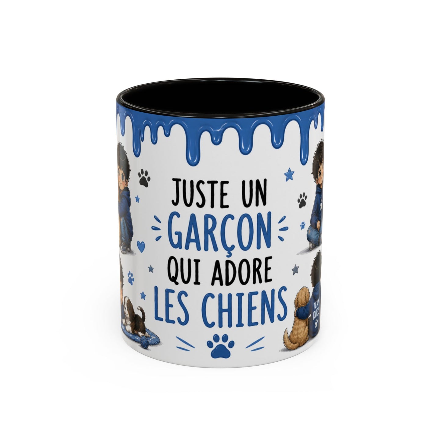 Tasse Juste Un Garçon Qui Adore Les Chiens – Mug Chien Garçon Kawaii Bleu – Cadeau Passion Chiens 325ml