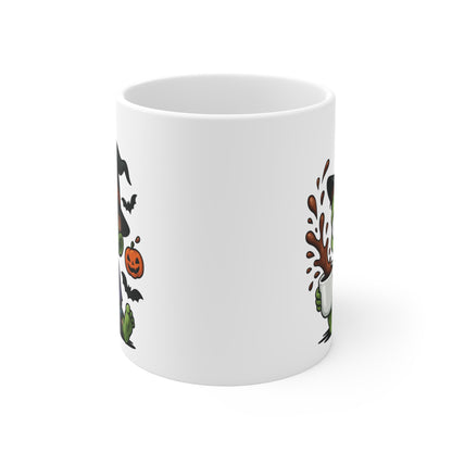Mug Céramique Zombie Enfant Sorcier Halloween – Tasse Citrouilles Mignonne 325ml – Cadeau Original Café