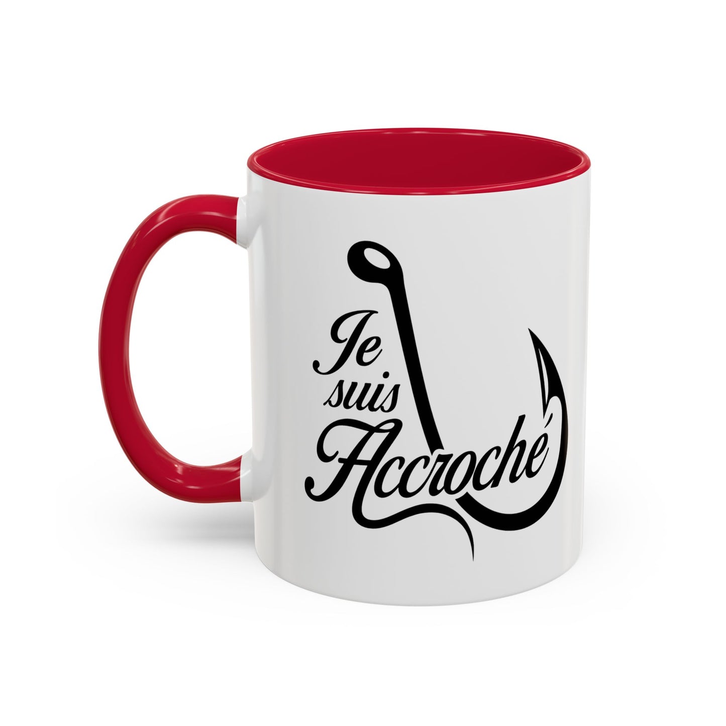 Mug Pêche Humoristique – Tasse Passion Pêcheur – Cadeau Homme Amateur de Poissons, Lac et Rivière – 325 ml Noir Bleu Rouge