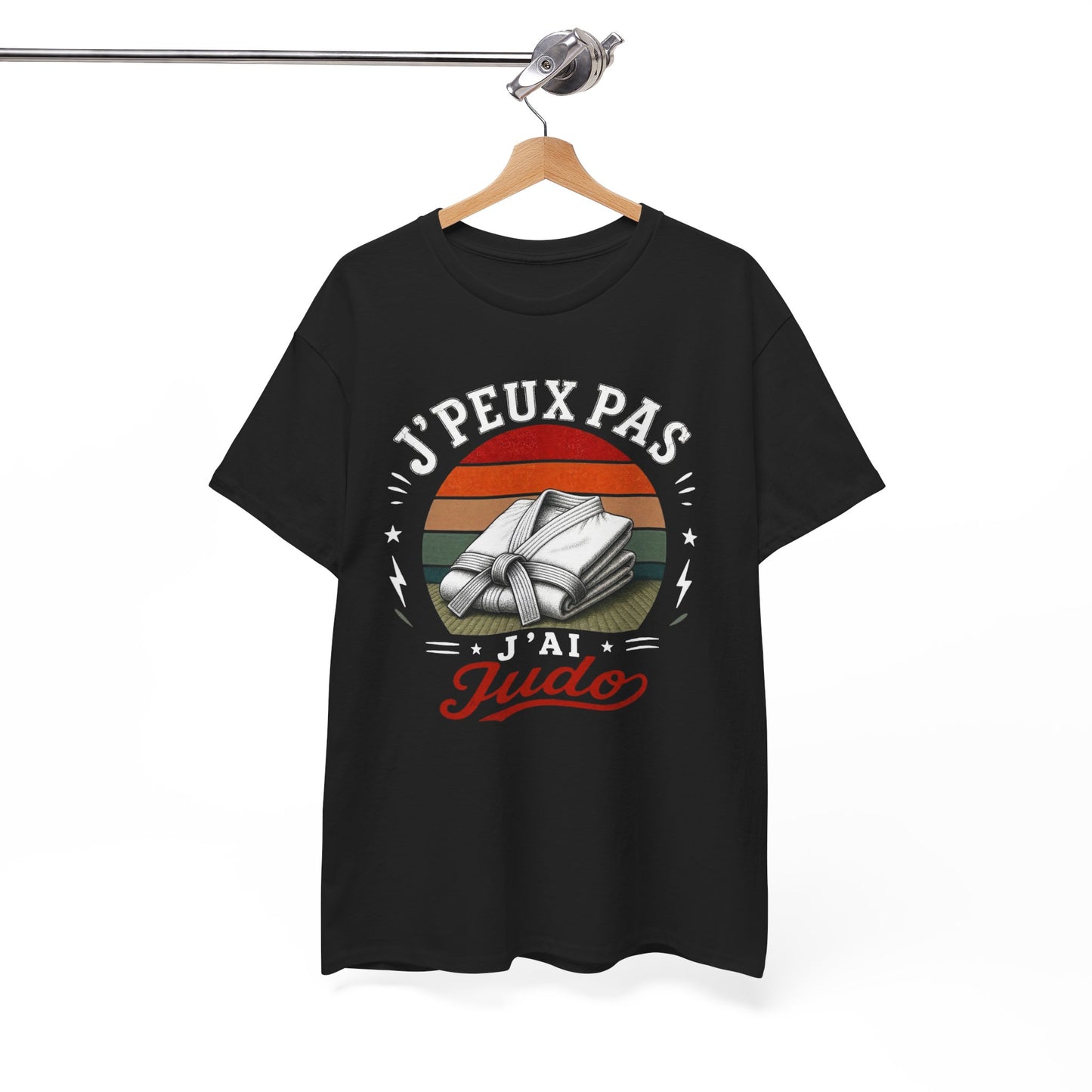 T-Shirt J’Peux Pas J’Ai Judo – Tee Shirt Judoka Vintage – Cadeau Arts Martiaux Dojo Ceinture Blanche Homme Femme