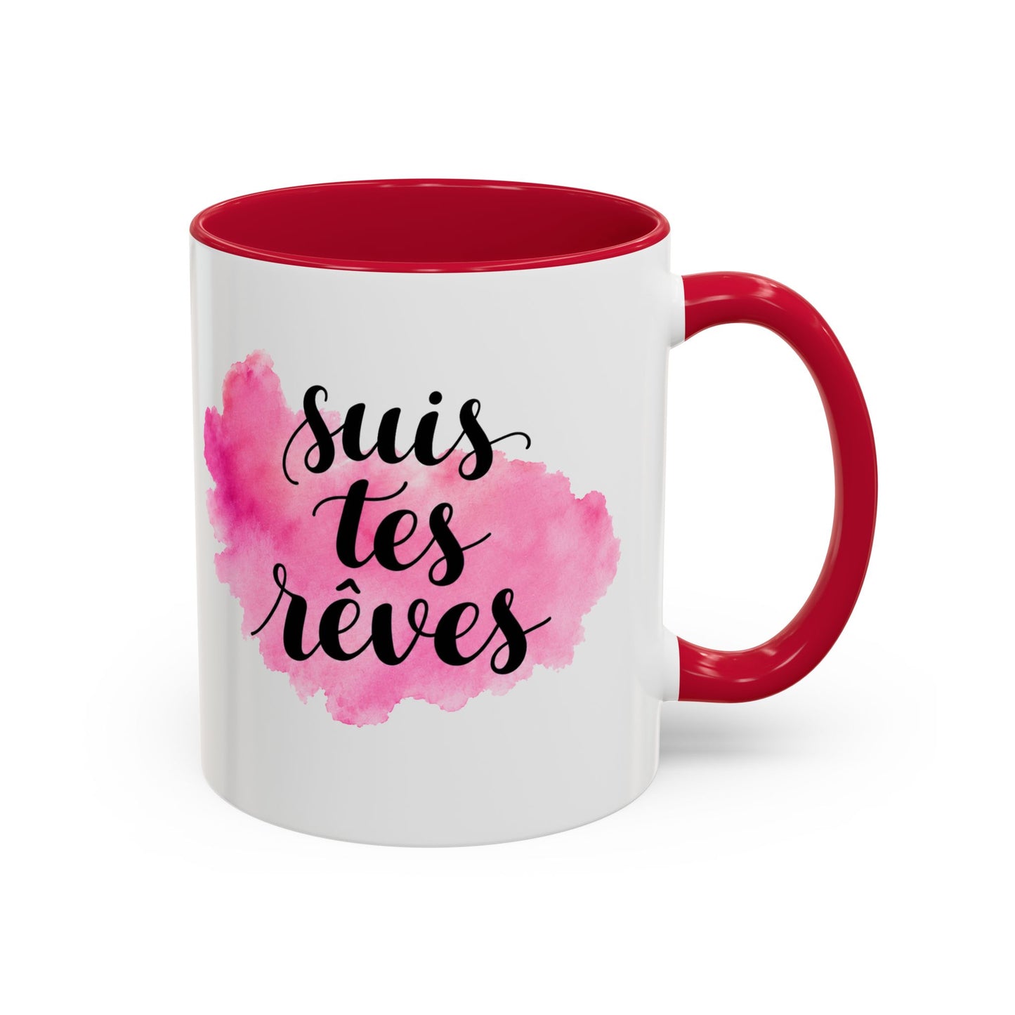 Mug Femme Motivation – Tasse Inspirante Aquarelle Rose – Cadeau Original Positif, Encouragement Réussite Noir Bleu Rouge