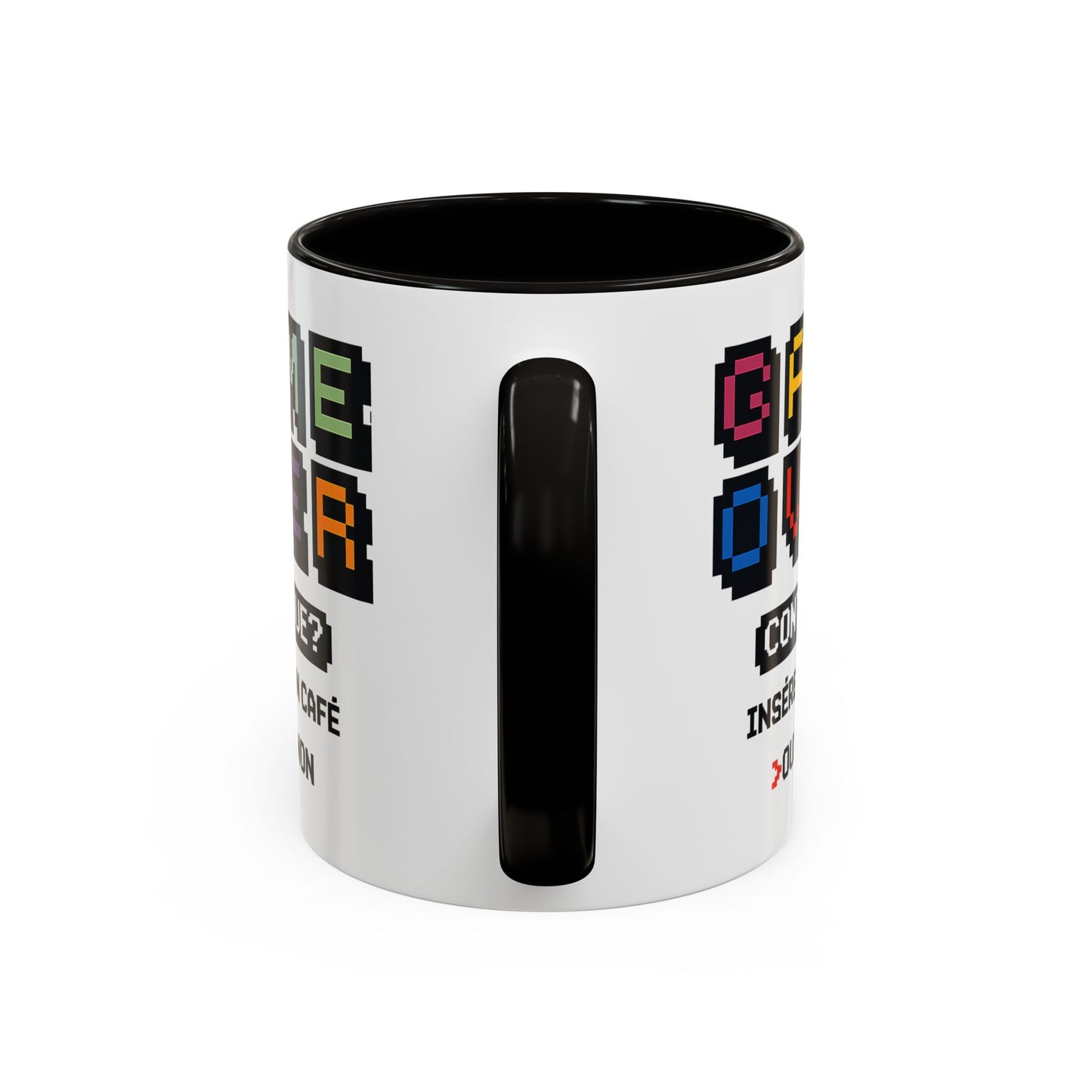 Tasse Gamer Drôle “Game Over Continue Insérer un Café” – Mug Humour Geek Pixel Rétro – Cadeau Gamer Original