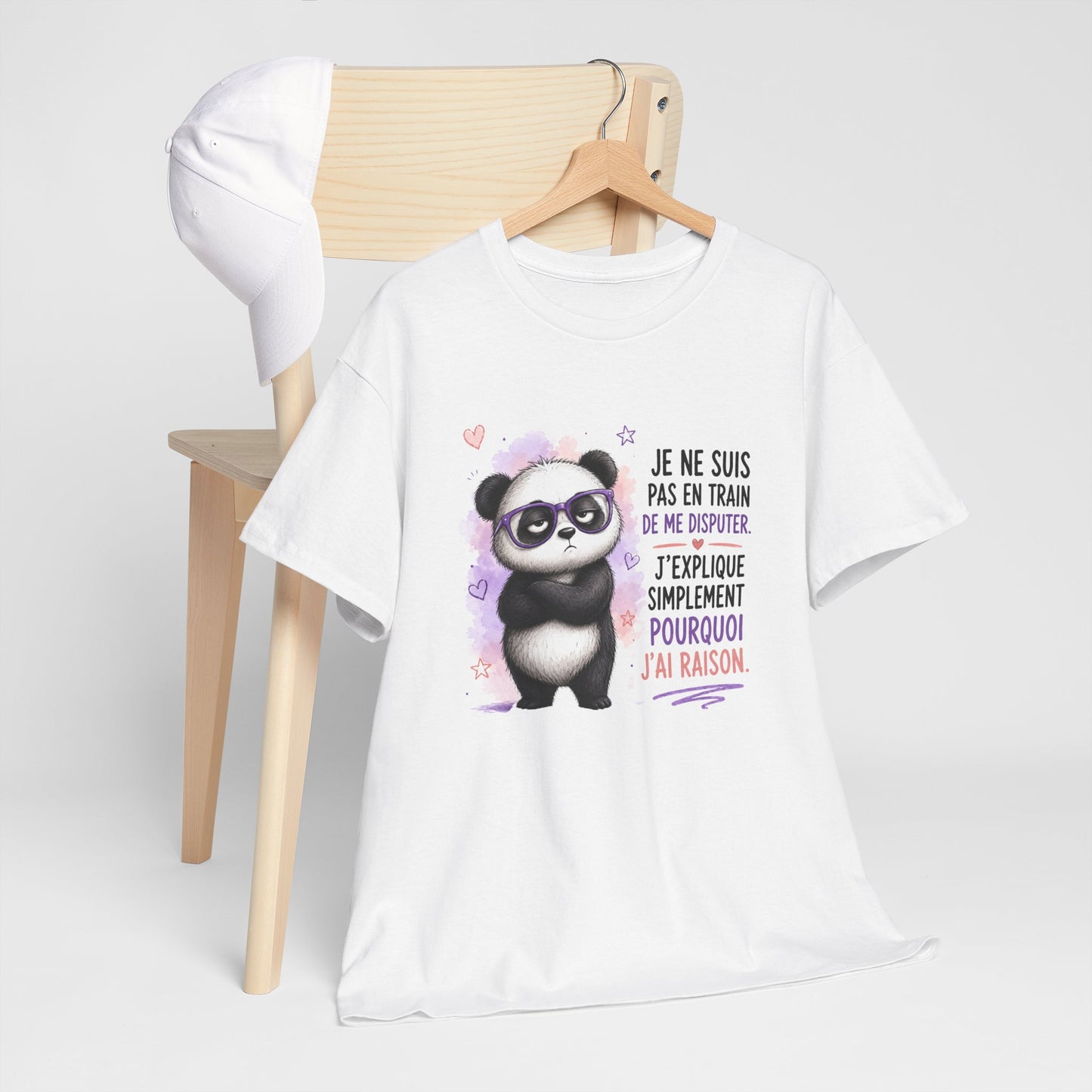 Tee-Shirt Humour Homme et Femme – Panda Drôle Têtu J’ai Toujours Raison – Idée Cadeau Original Anniversaire