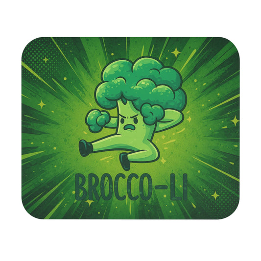 Tapis de Souris 22x18cm Brocco Li Brocoli Humour Karaté Arts Martiaux Légume Drôle Bureau Gaming Cadeau Geek