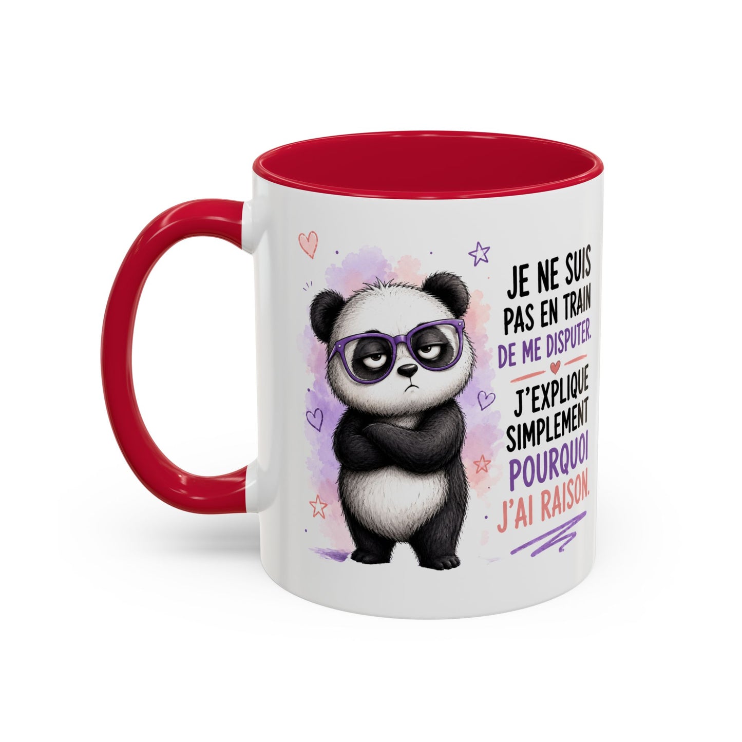 Tasse Panda Drôle Homme Femme – Mug Je Ne Suis Pas en Train de Me Disputer J'Explique Pourquoi J'Ai Raison – Cadeau Humour 325 ml
