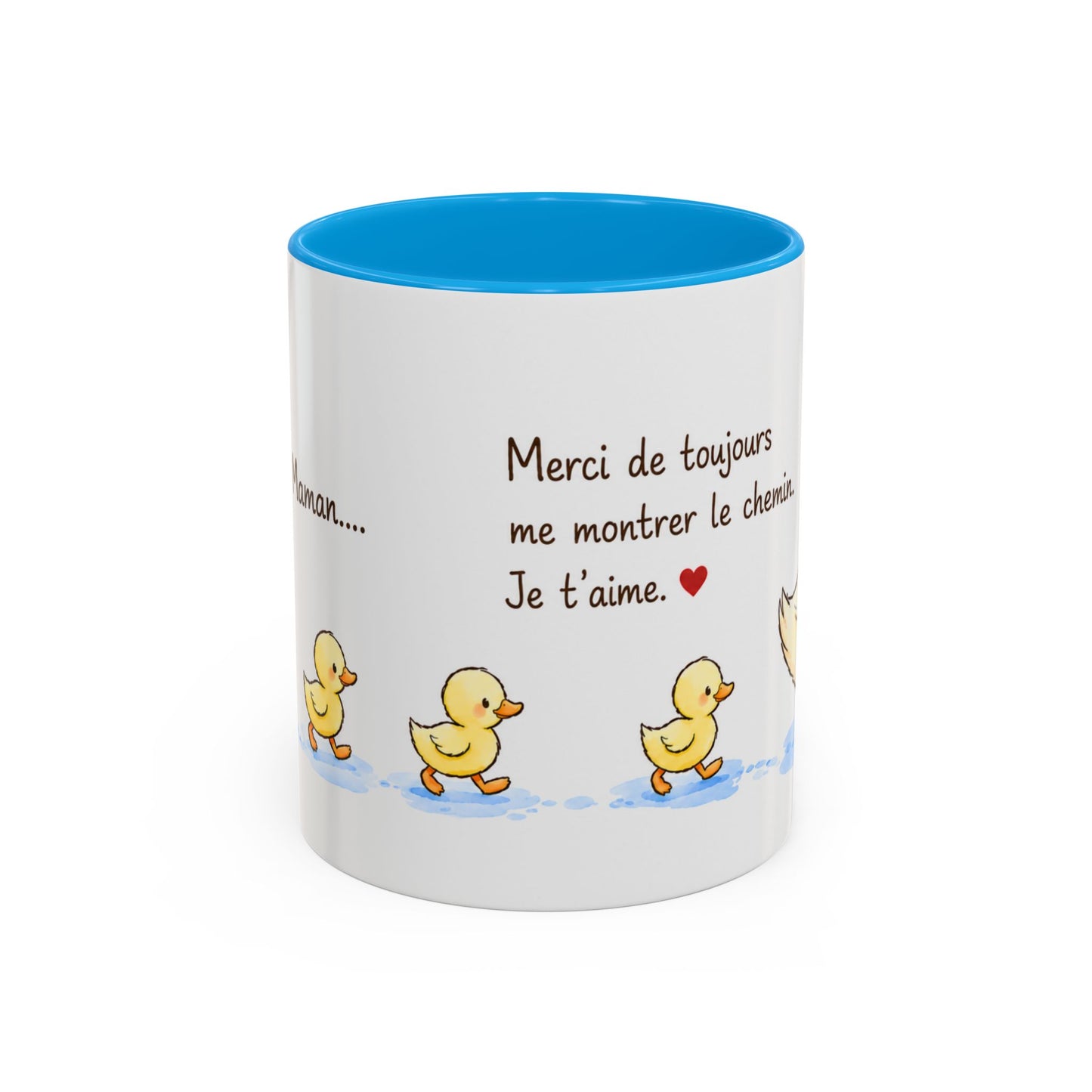 Tasse Bonjour Maman – Merci de Toujours Me Montrer le Chemin – Mug Canards Aquarelle Cadeau Maman 325ml