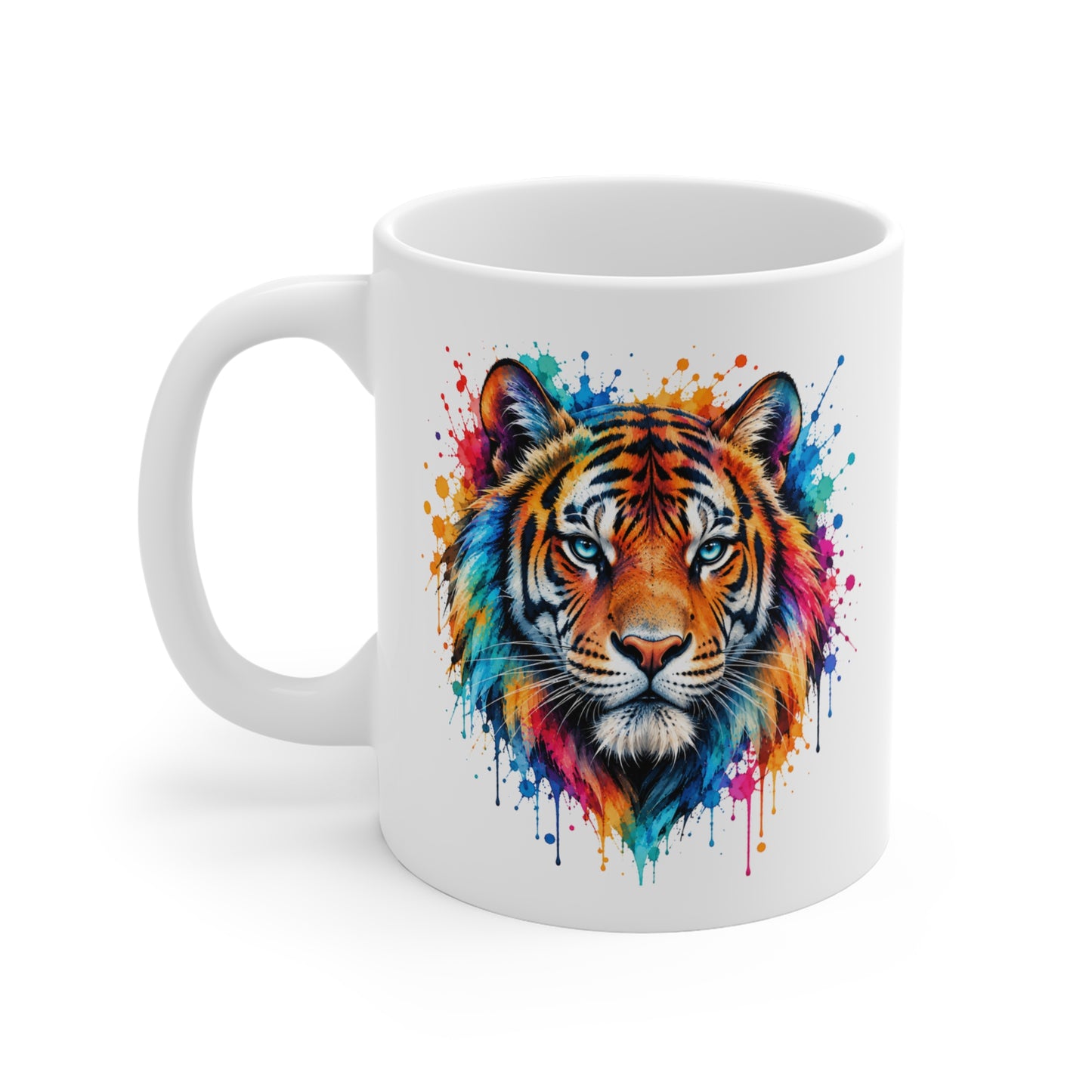 Mug Tigre Coloré – Tasse Tigre Majestueux Style Aquarelle – Cadeau Original Amoureux des Tigres et Animaux Sauvages