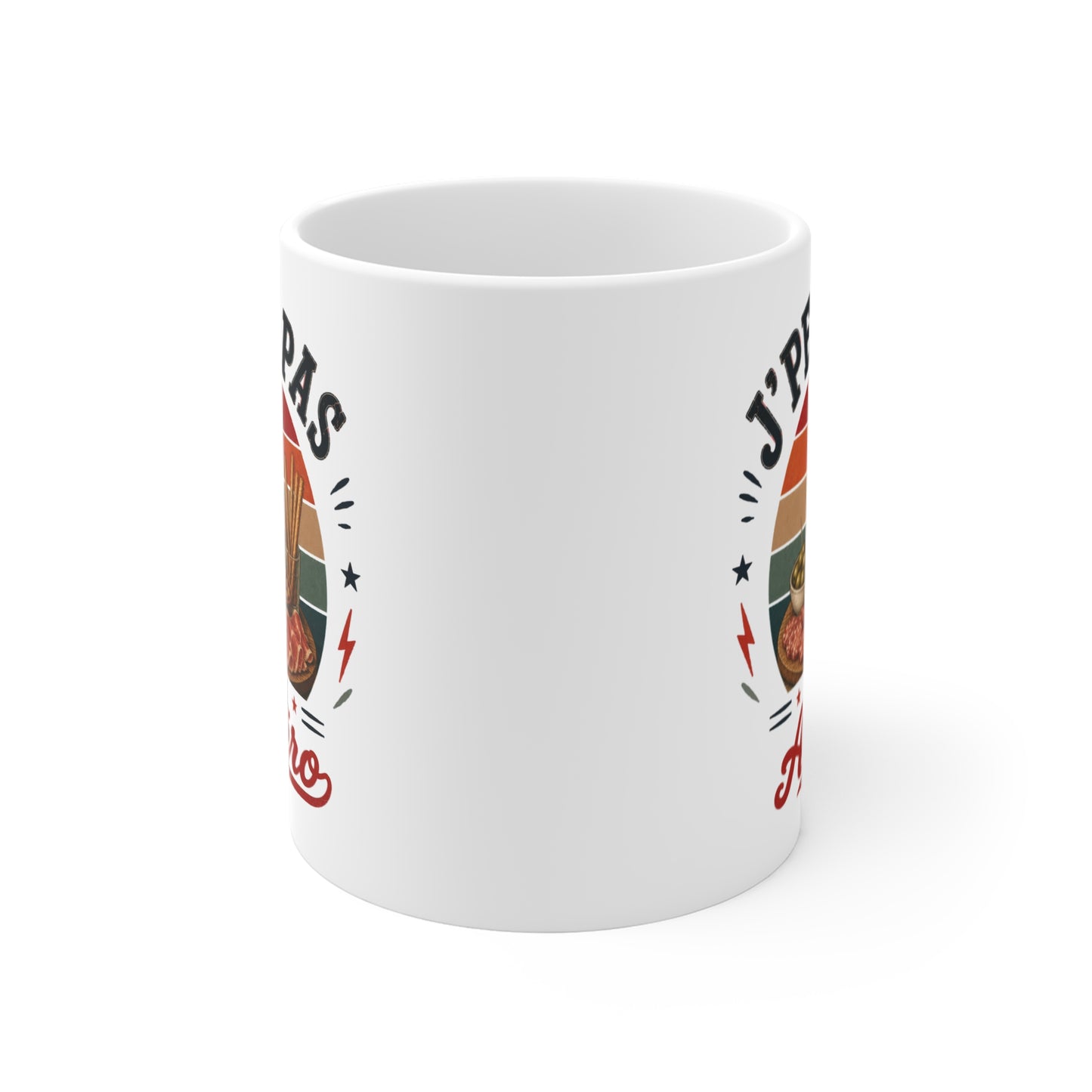 Tasse J’Peux Pas J’Ai Apéro – Mug Humour Apéritif Vintage – Cadeau Homme Femme 325ml