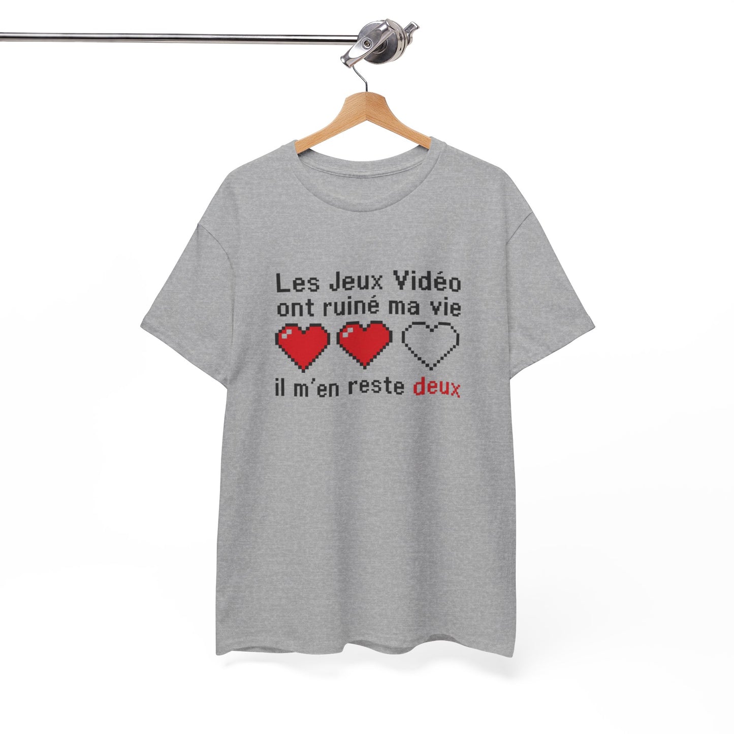 T-Shirt Gamer Humour Homme Femme – Les Jeux Vidéo Ont Ruiné Ma Vie Il M’en Reste Deux – Tee Shirt Gaming Geek Retro Pixel