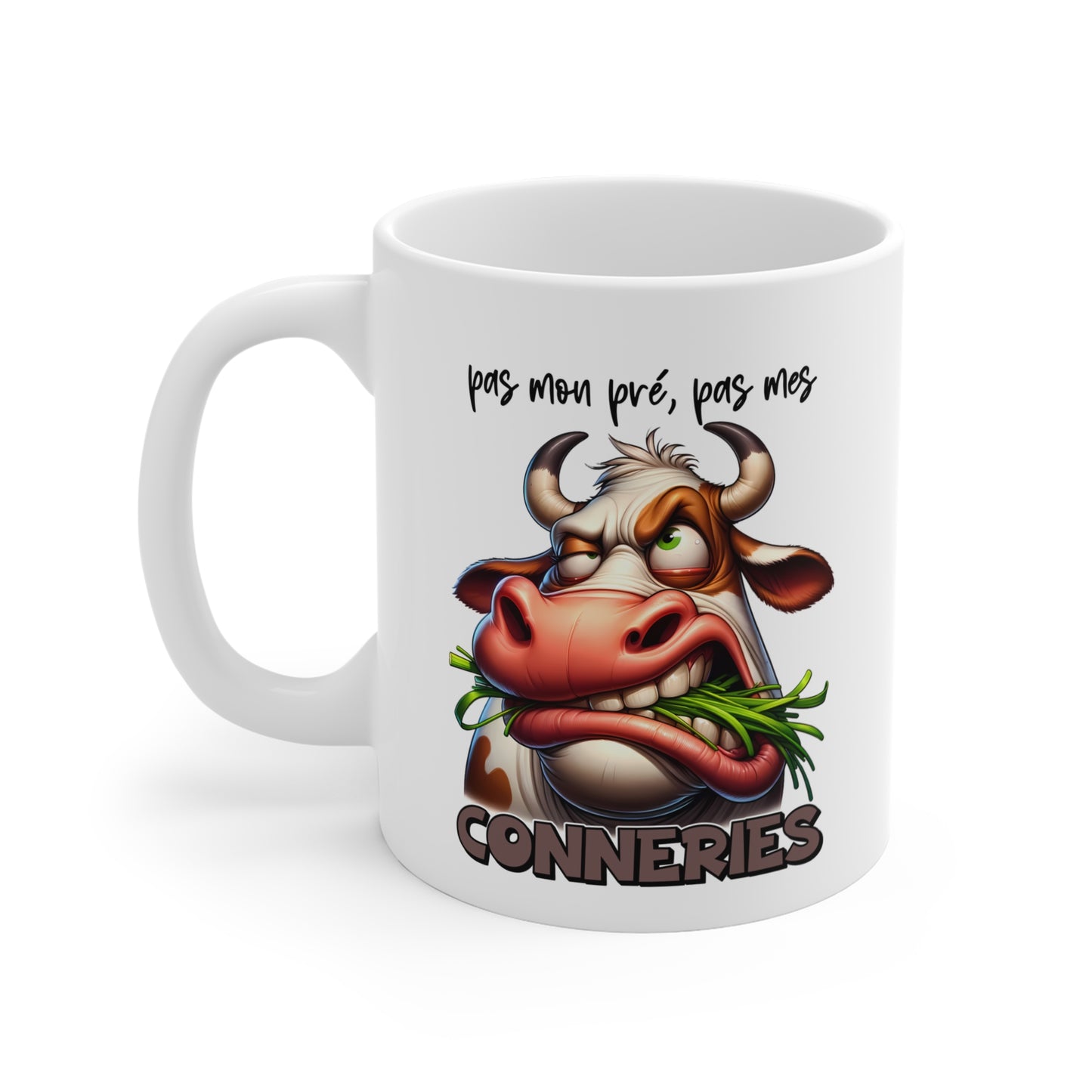 Tasse Pas Mon Pré Pas Mes Conneries – Mug Vache Humour Drôle – Cadeau Homme Femme 325ml