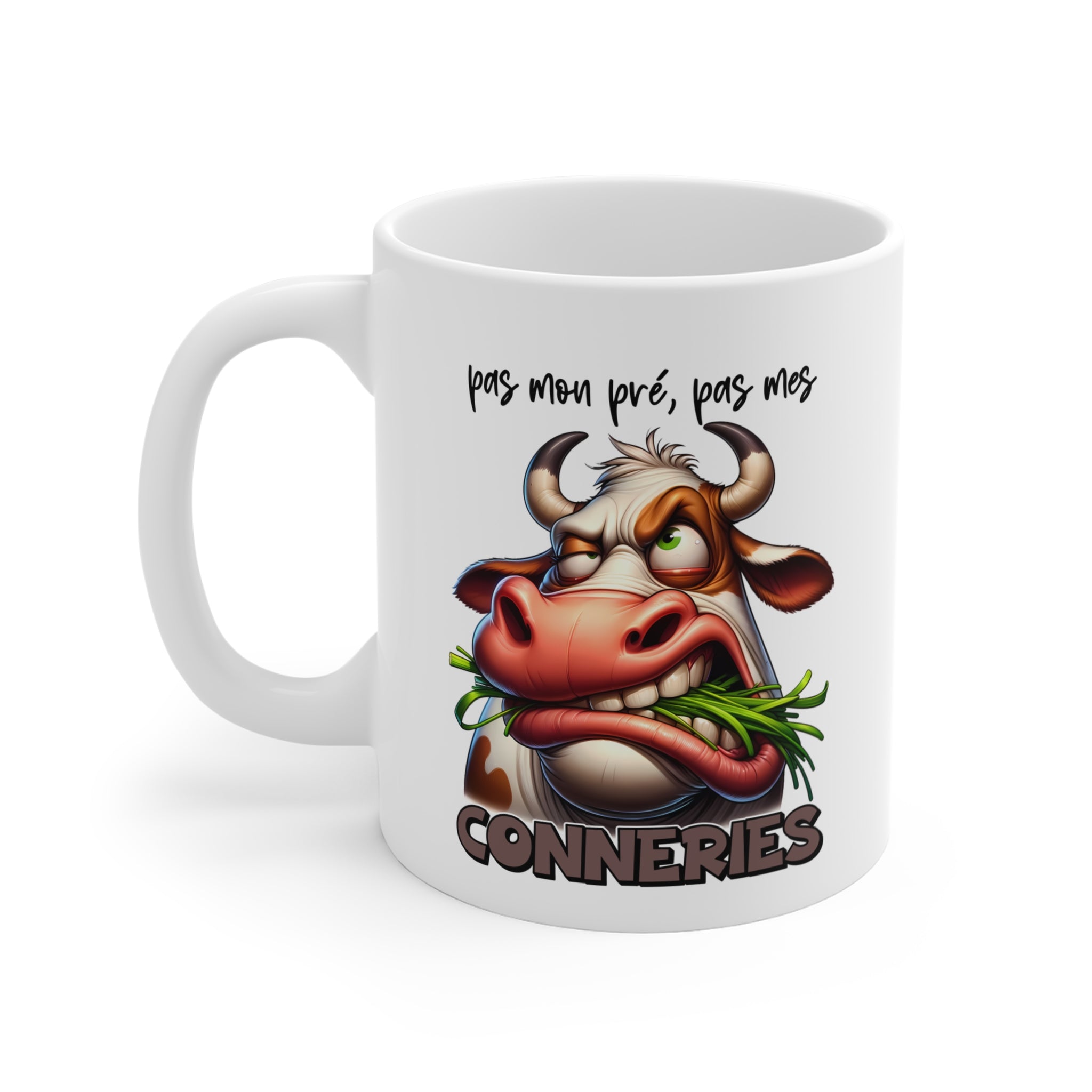 Tasse Pas Mon Pré Pas Mes Conneries – Mug Vache Humour Drôle – Cadeau Homme Femme 325ml