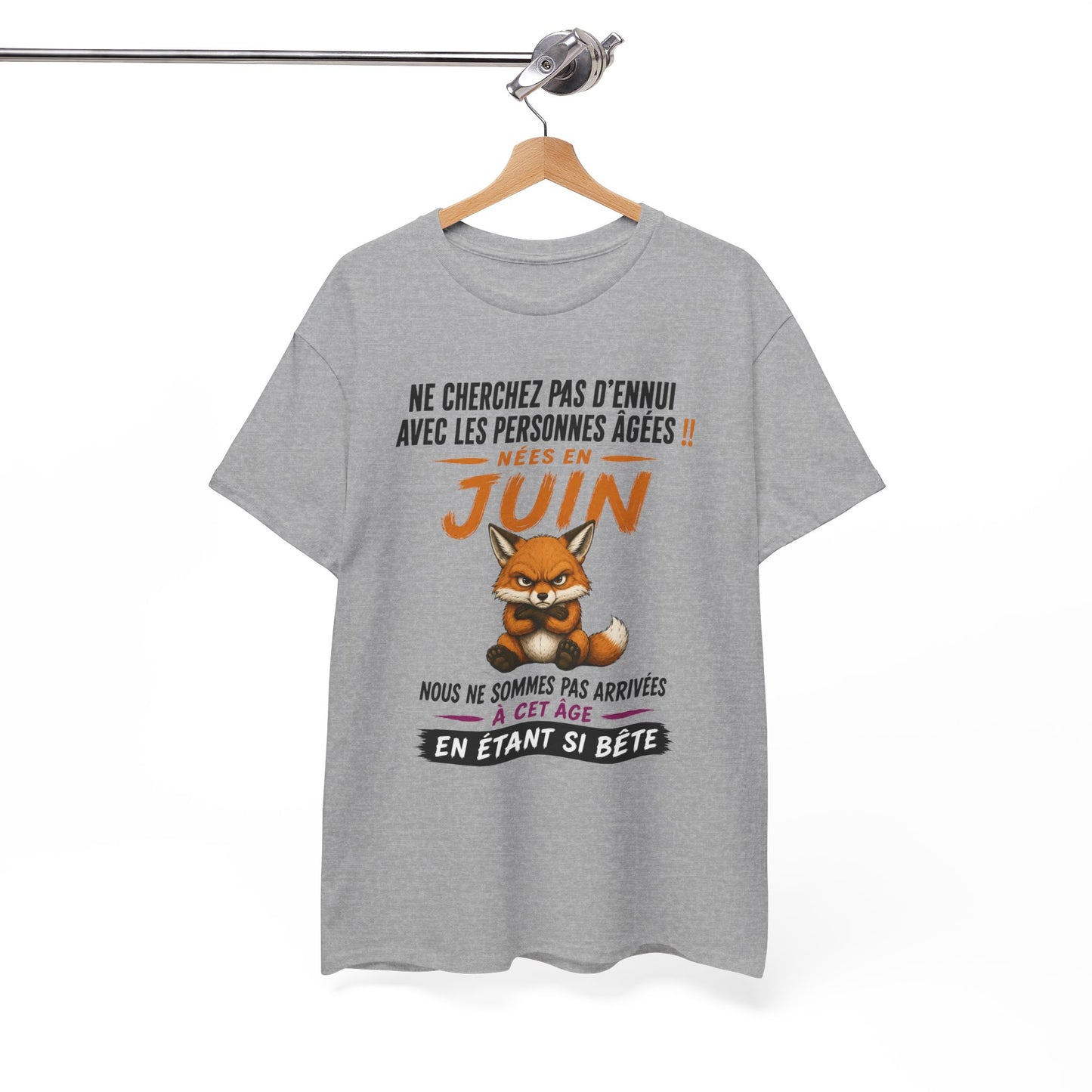 Tee-Shirt Retraité Juin Humour – Cadeau Anniversaire Senior Homme Femme – Renard Drôle Retraite