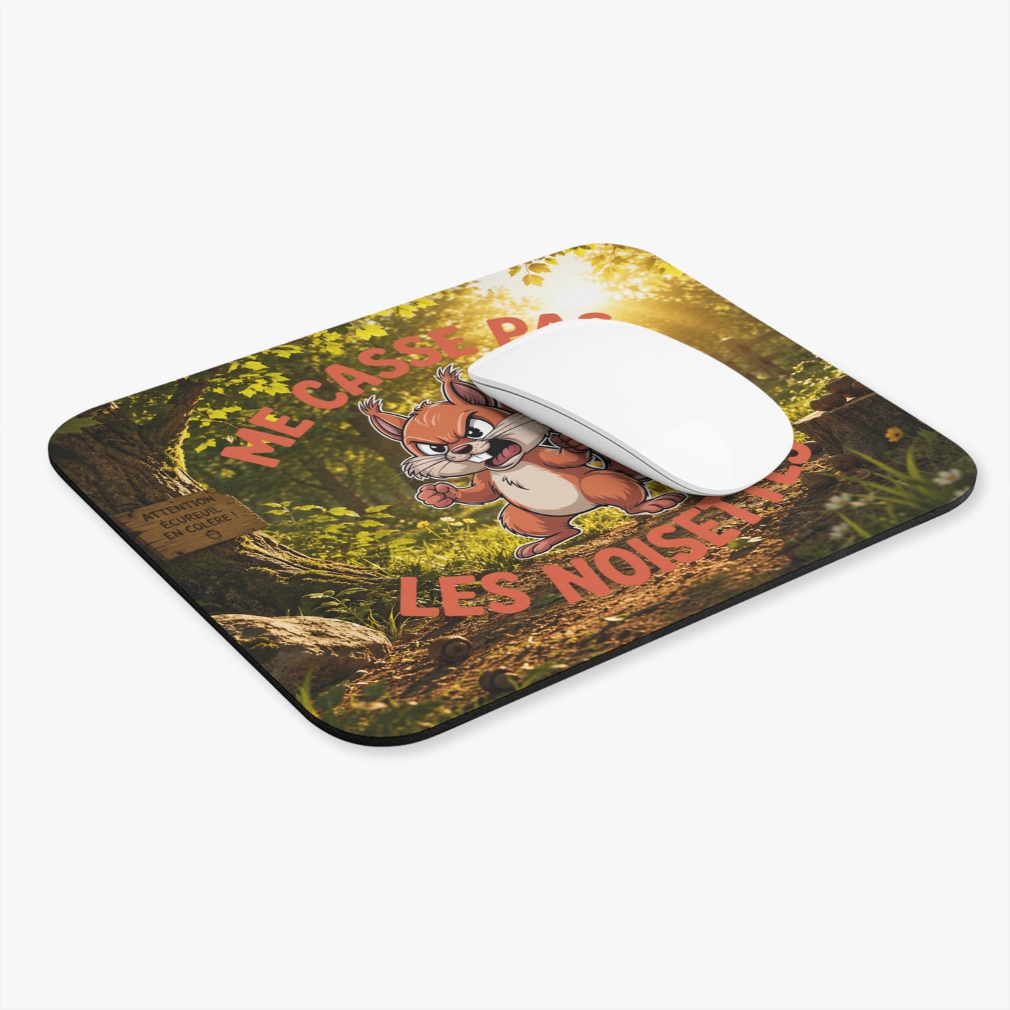 Tapis de Souris 22x18cm Me Casse Pas Les Noisettes – Cadeau Humour Écureuil Homme Femme – Design Animal Drôle – Accessoire Bureau Gaming