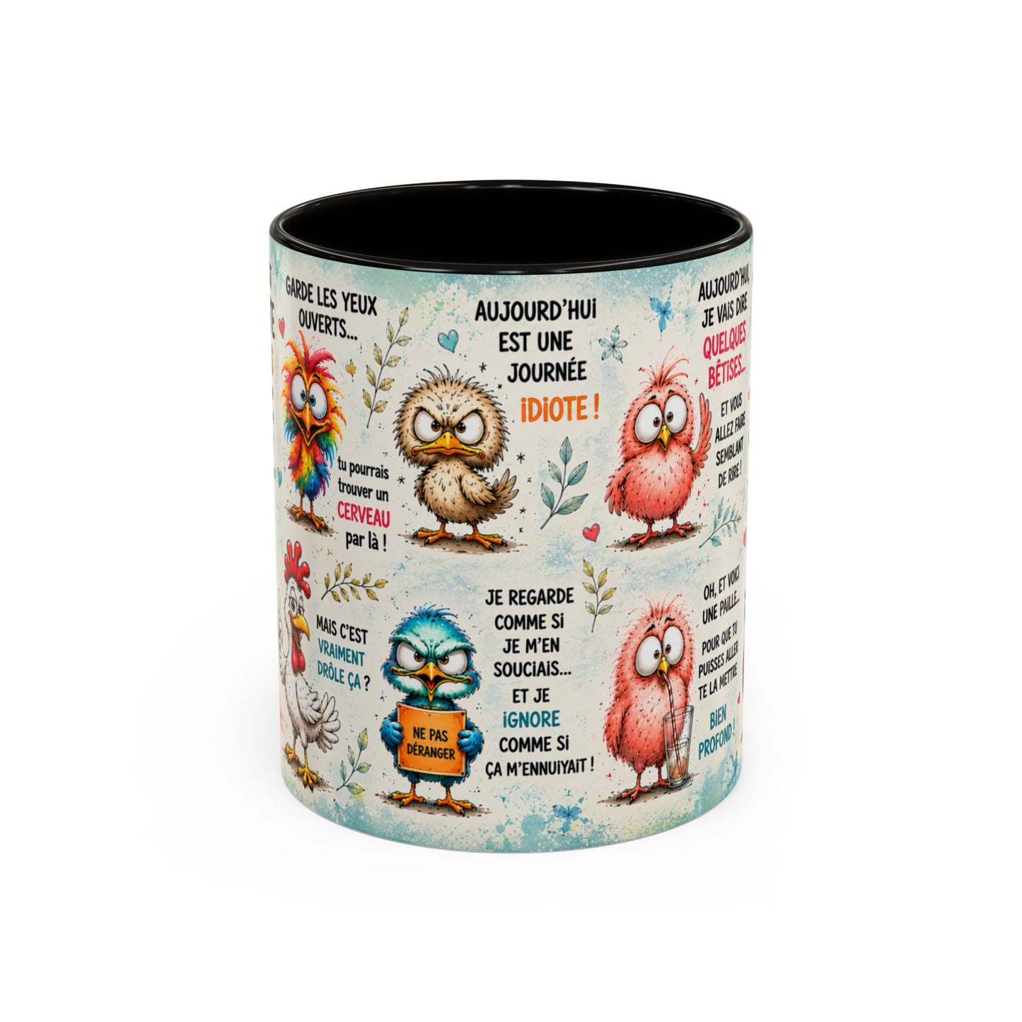 Tasse Humour Sarcasme Oiseaux Drôles – Mug Citations Humoristiques et Animaux Cartoon – Cadeau Original 325ml
