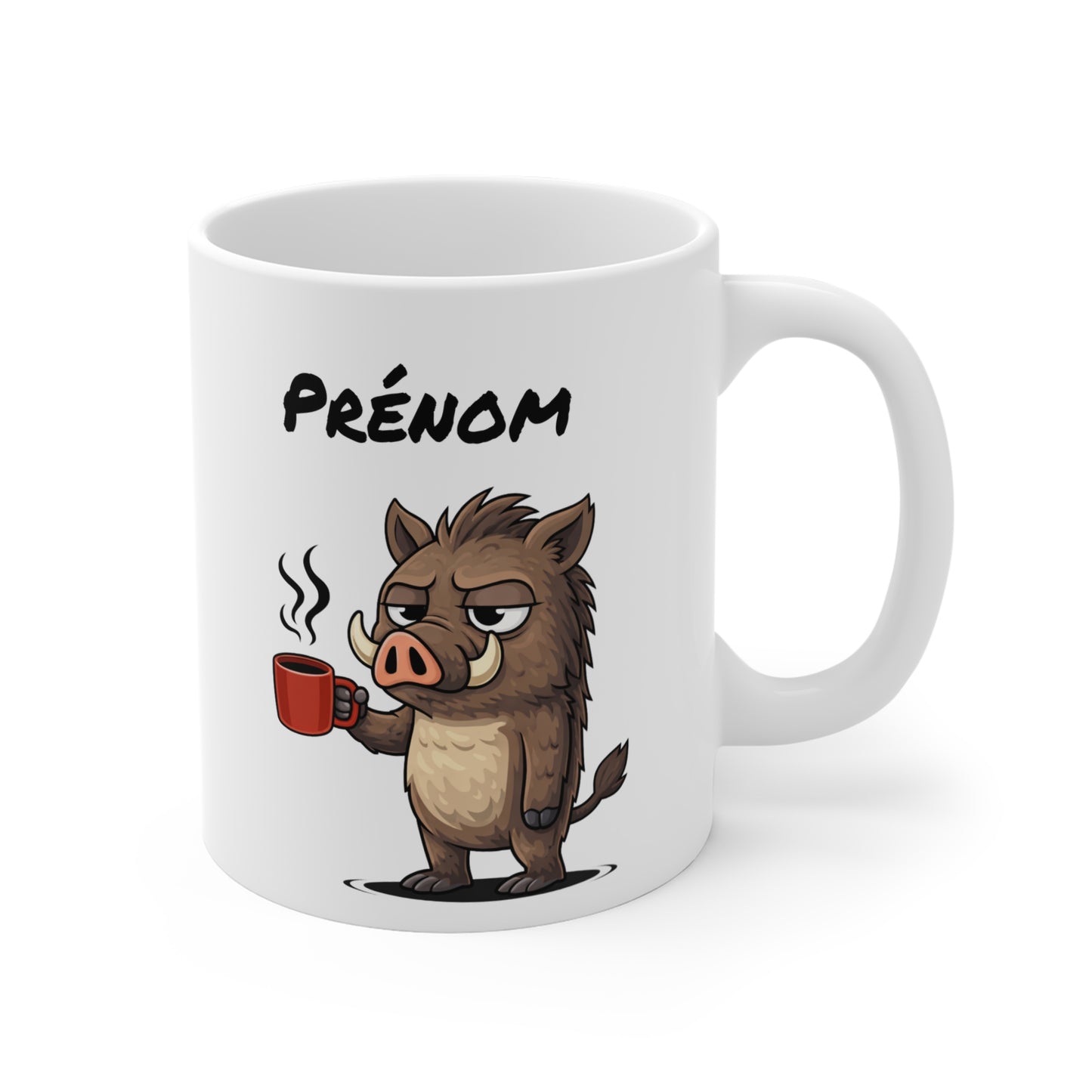 Mug Sanglier Fatigué Personnalisable 325ml – Tasse Café Humour Animal Drôle Réveil Difficile Cadeau Original