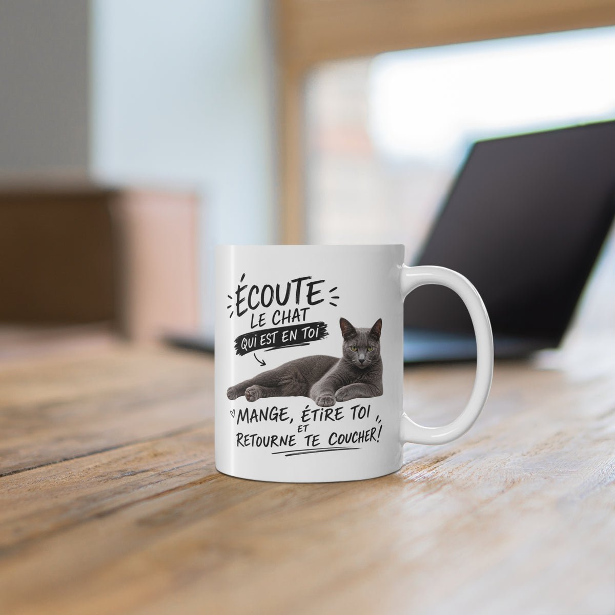 Mug Chat Gris Bouboul Humour – Tasse Amoureux des Chats – Cadeau Original Chat – Idée Cadeau Femme Homme Passion Félin