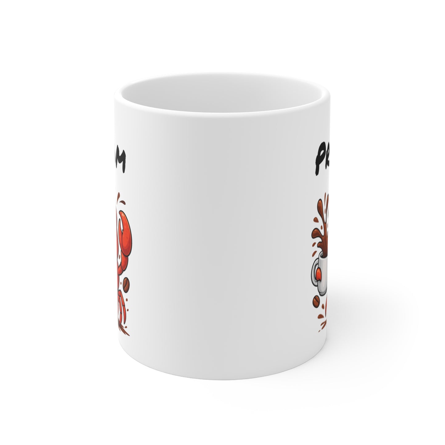 Tasse Personnalisable Crabe Café – Mug Prénom Cartoon – Cadeau Original Amateur de Café 325ml