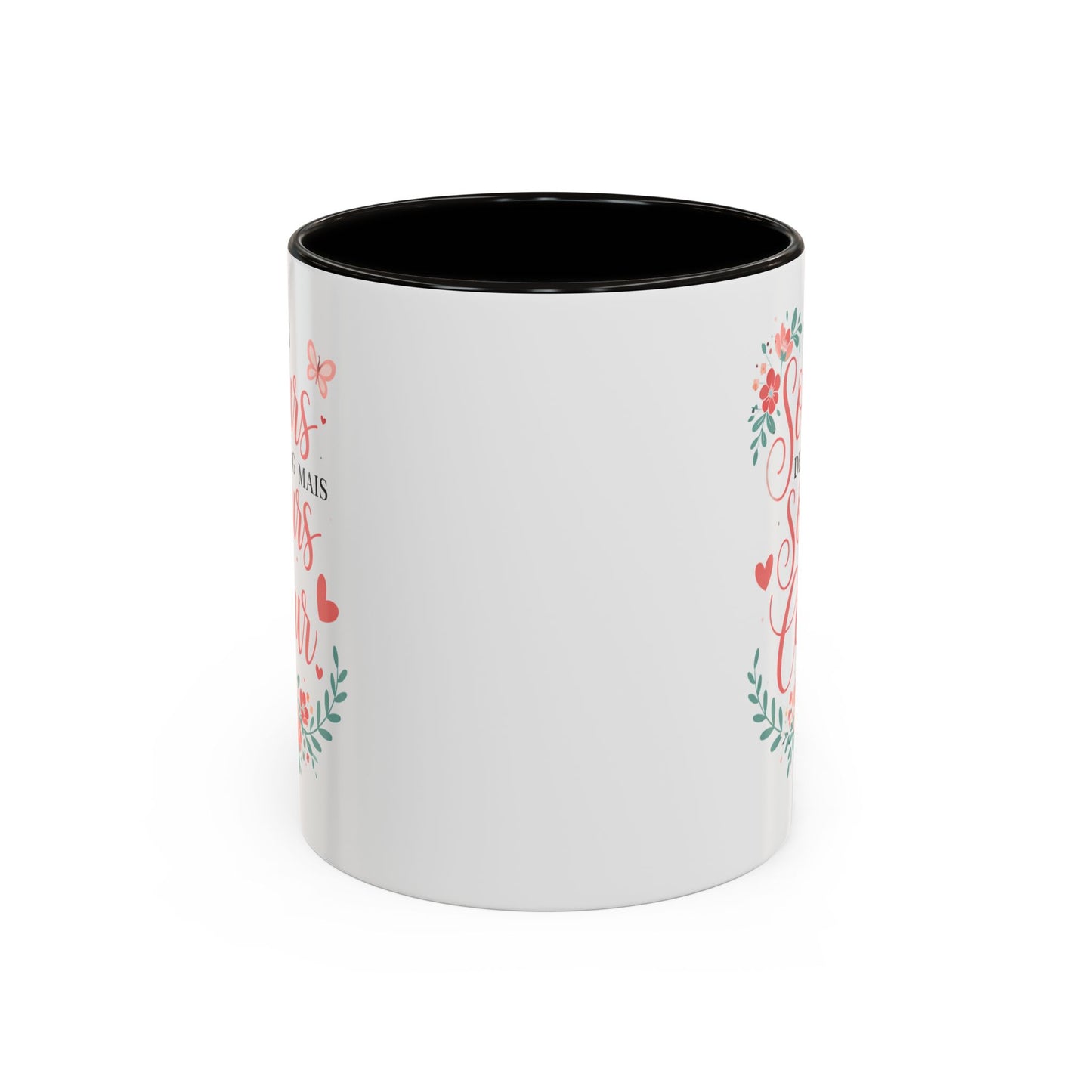 Tasse Sœurs de Cœur “Pas sœurs de sang mais sœurs de cœur” – Mug Cadeau Amitié Femme Floral Élégant