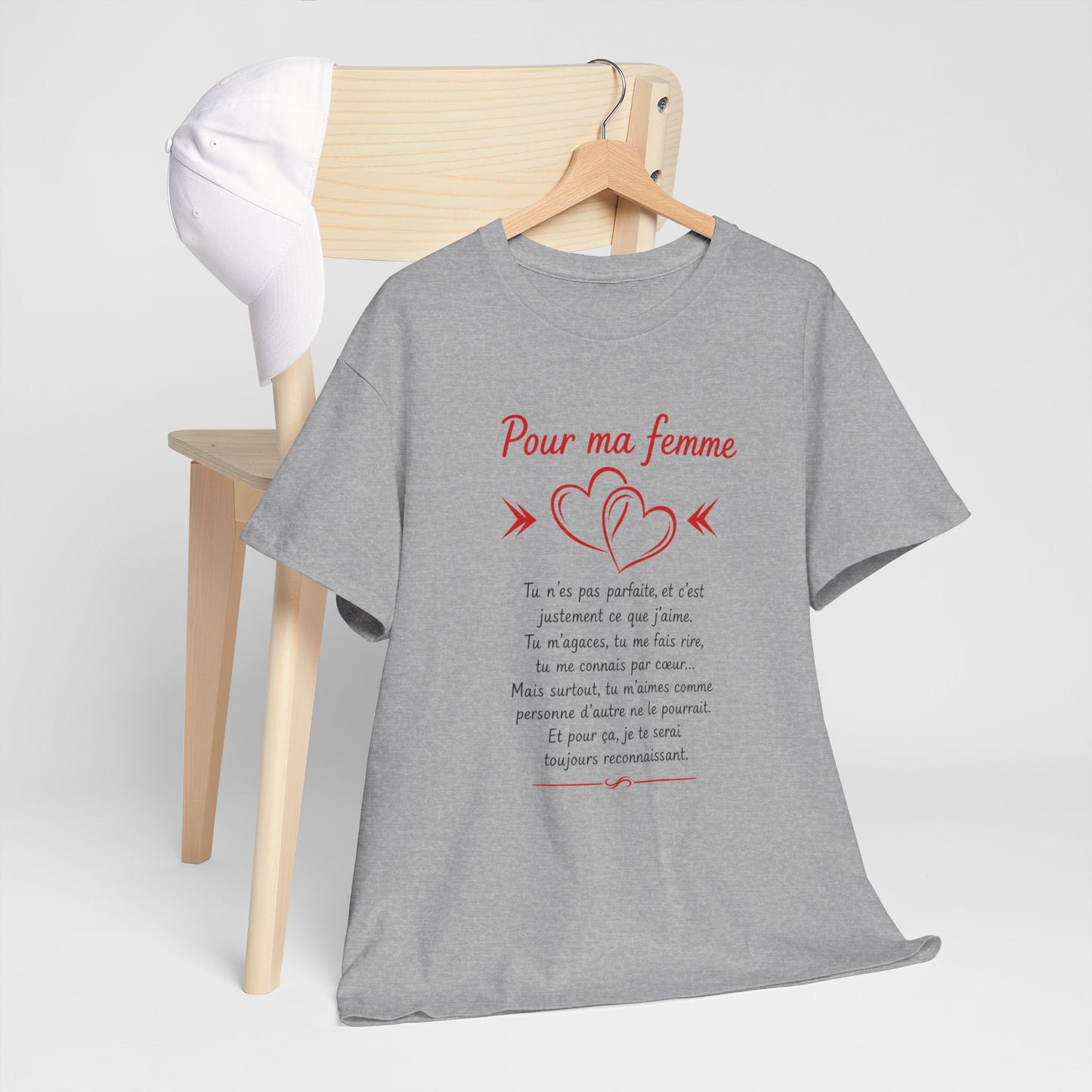 Tee-Shirt Pour Ma Femme – Message D’Amour Touchant – Cadeau Romantique Femme Mariée – Idée Cadeau Anniversaire Saint-Valentin Femme