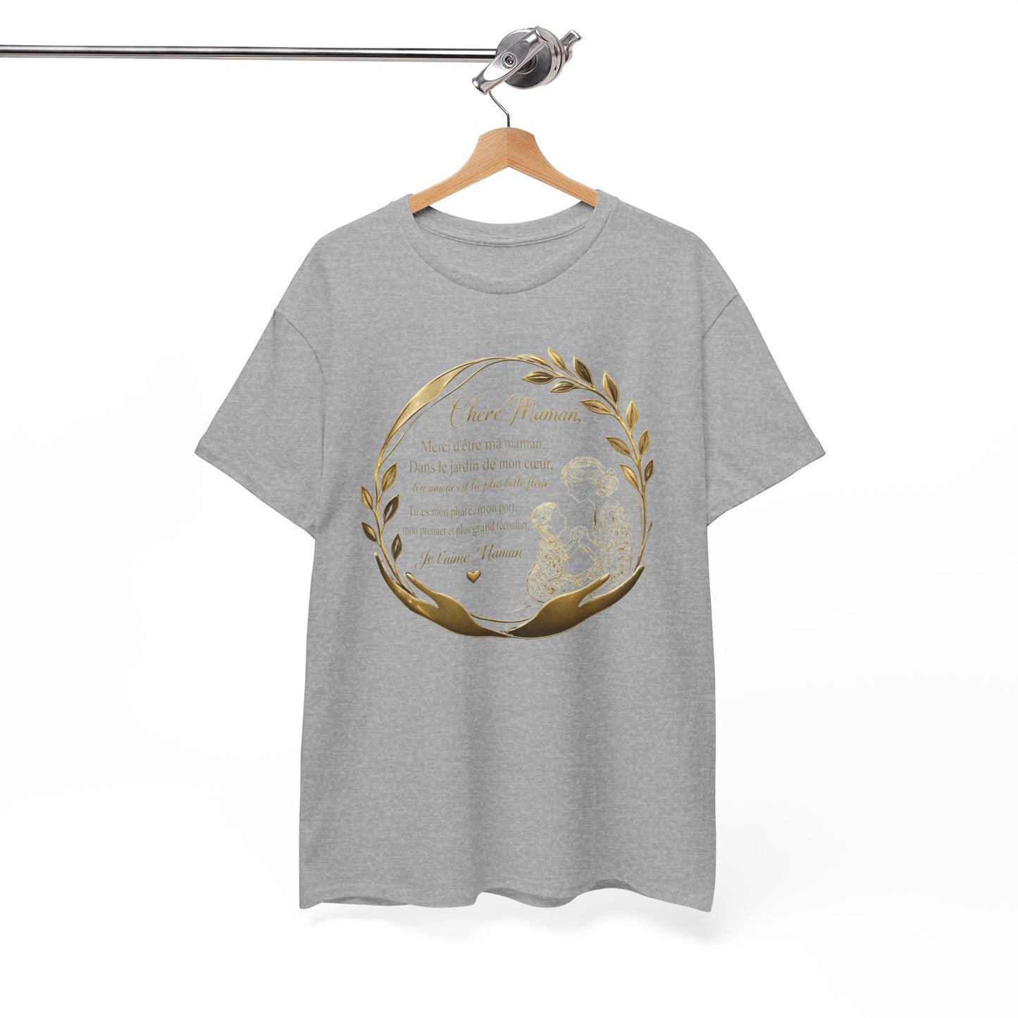 T-Shirt Cadeau Maman Texte Émotionnel – Tee Shirt Fête des Mères Original – Message Amour Maman Élégant