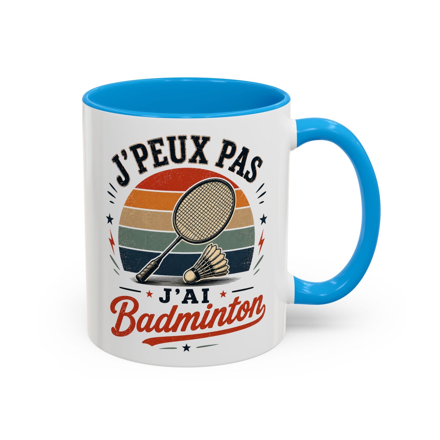Tasse J’Peux Pas J’Ai Badminton – Mug Badminton Vintage Humoristique – Cadeau Joueur Homme Femme 325ml