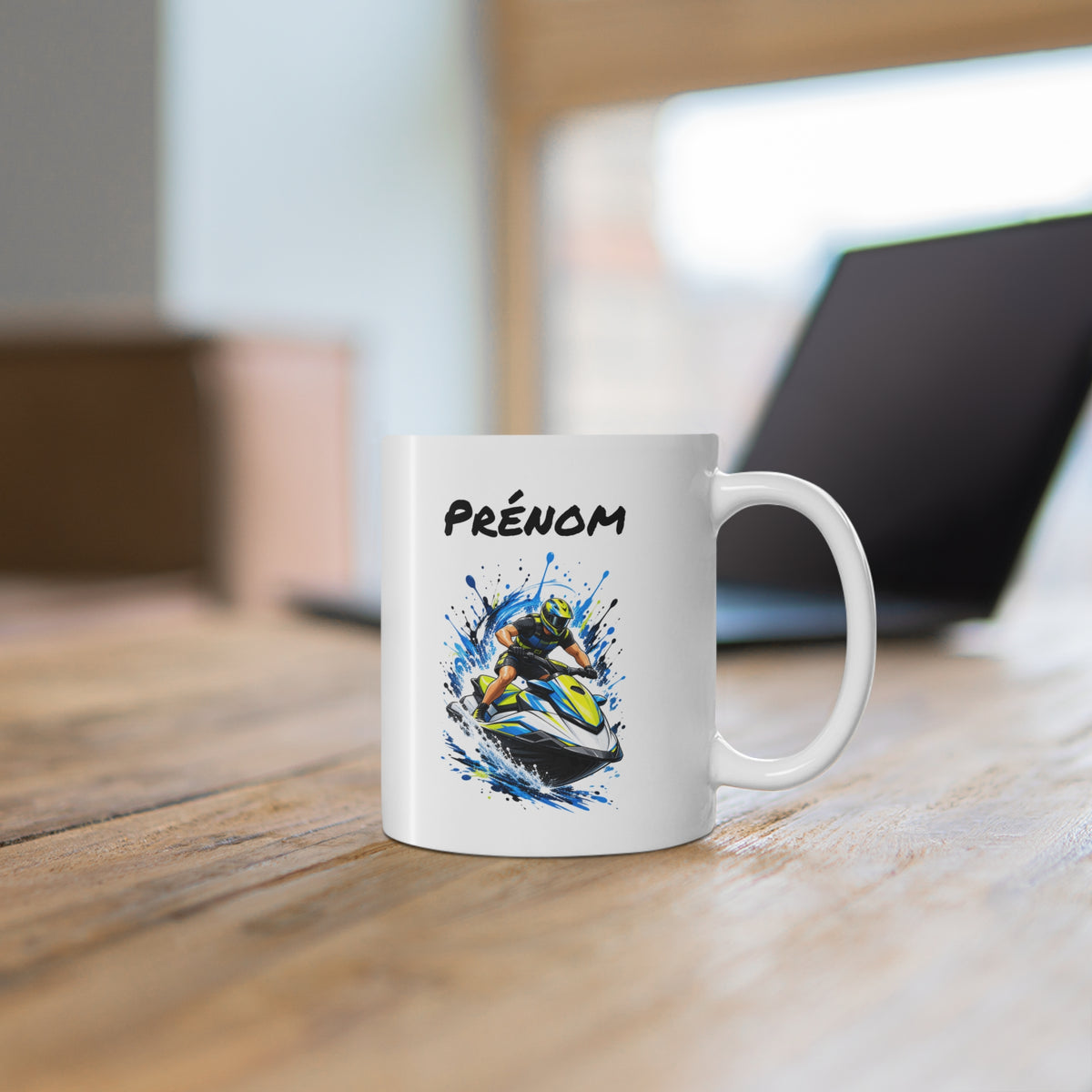 Mug Jet Ski Personnalisable avec Prénom – Homme – Tasse Passion Sport Nautique – Cadeau Original Personnalisé