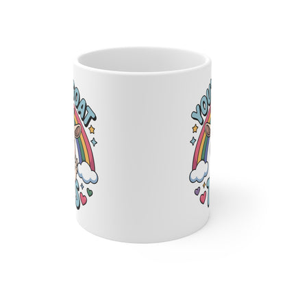 Tasse You’ve Goat This – Mug Chèvre Licorne Arc-en-Ciel – Cadeau Motivation Drôle 325ml
