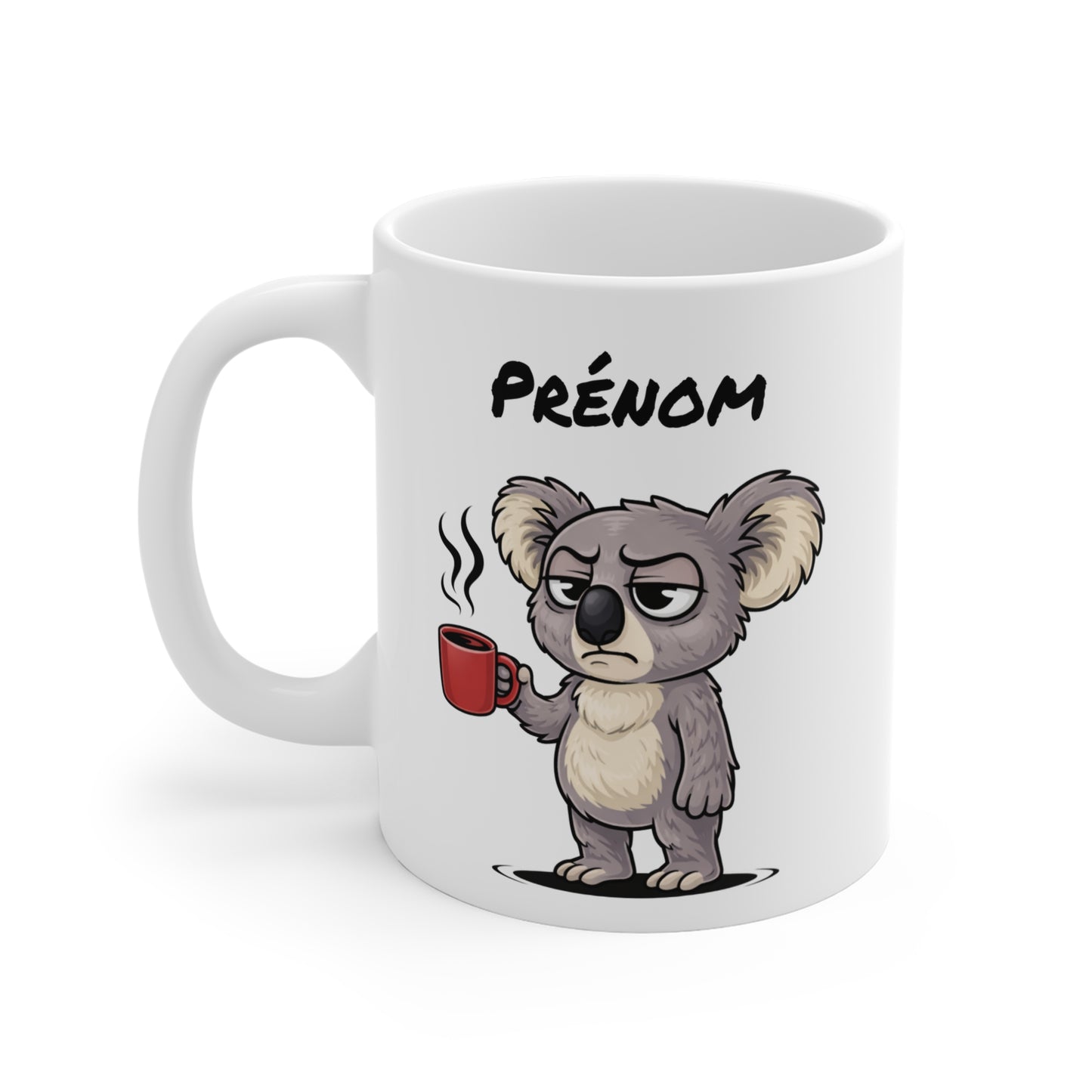 Mug Koala Fatigué Personnalisable 325ml – Tasse Café Humour Animal Mignon Drôle Réveil Difficile Travail Bureau