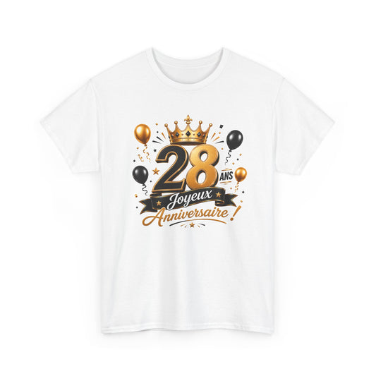 Tee Shirt Anniversaire 28 Ans Homme et Femme Joyeux Anniversaire Cadeau 28 Ans Idée Cadeau Adulte