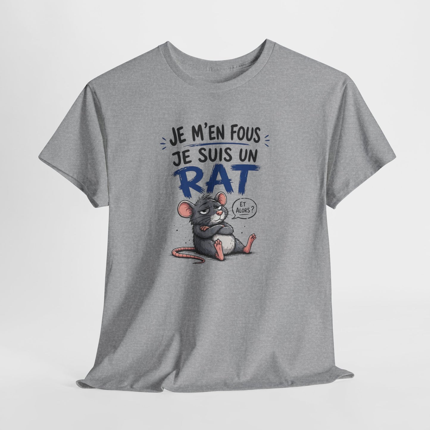 T-Shirt Humour Je M’en Fous Je Suis Un Rat – Tee Shirt Drôle Insolent Animal Cool – Cadeau Original Homme Femme