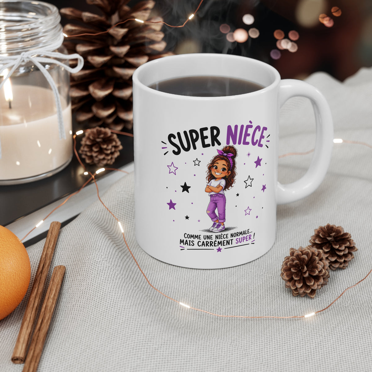 Mug Super Nièce – Tasse Humoristique pour Nièce – Idée Cadeau Originale et Drôle – Anniversaire Noël Famille